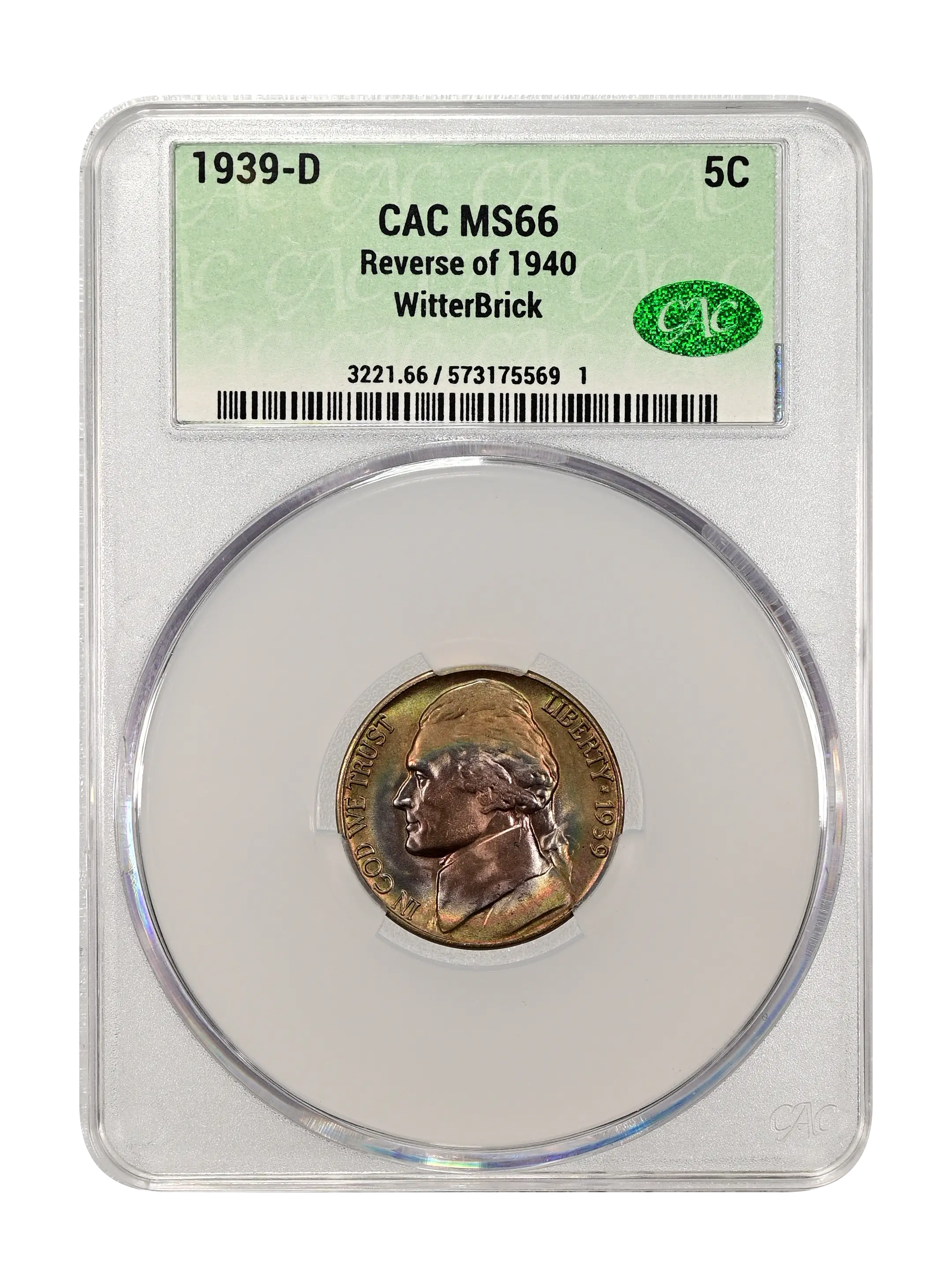 1939-D 5c Reverse of 1940 MS