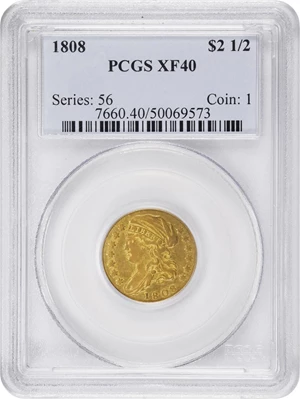 image for: 1808 Capped Bust Left Quarter Eagle. BD-1. Rarity-4. EF-40 (PCGS).