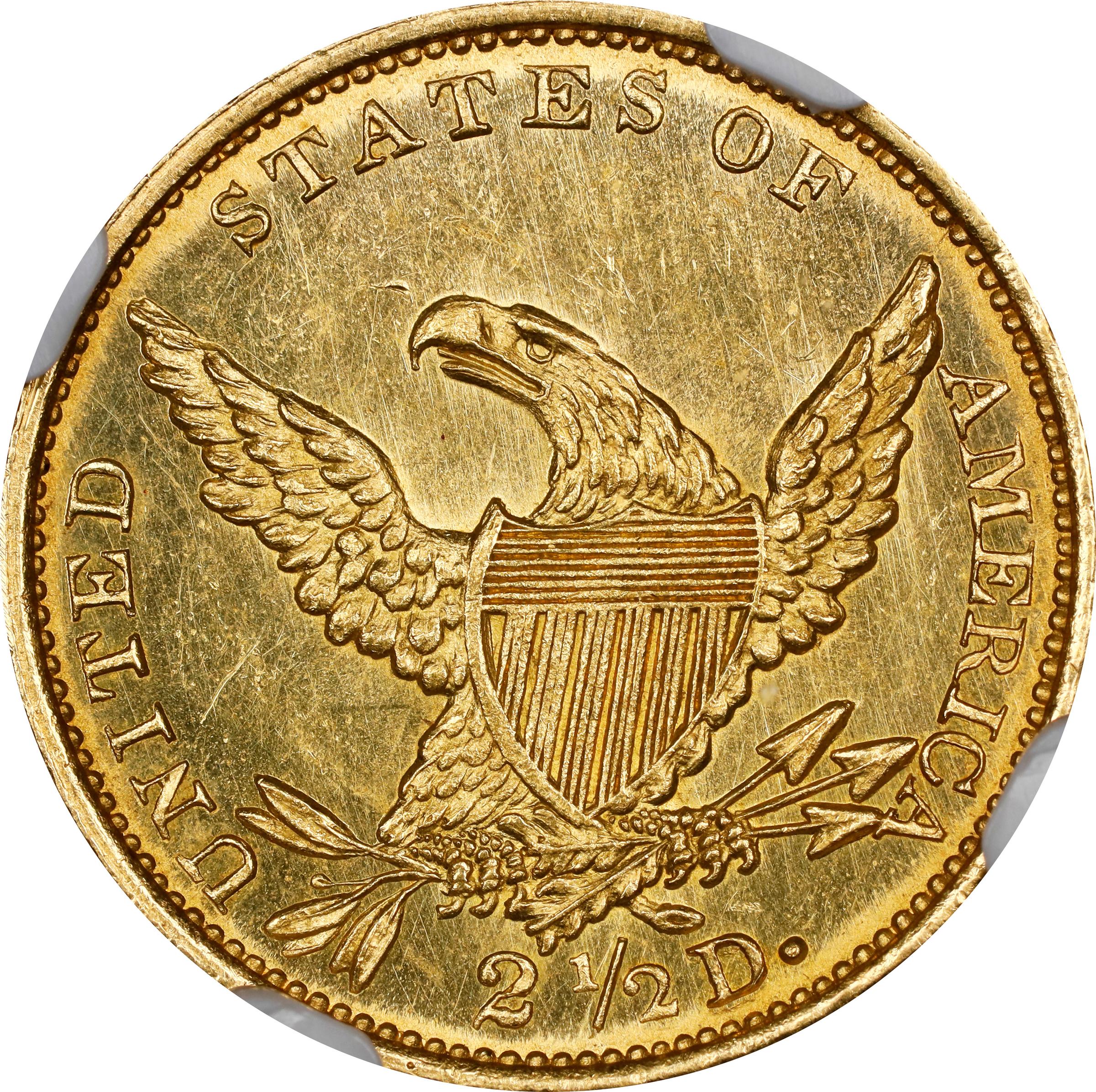 image for: 1834 Classic Head Quarter Eagle. HM-1. Rarity-2. Small Head. MS-66 PL (NGC).