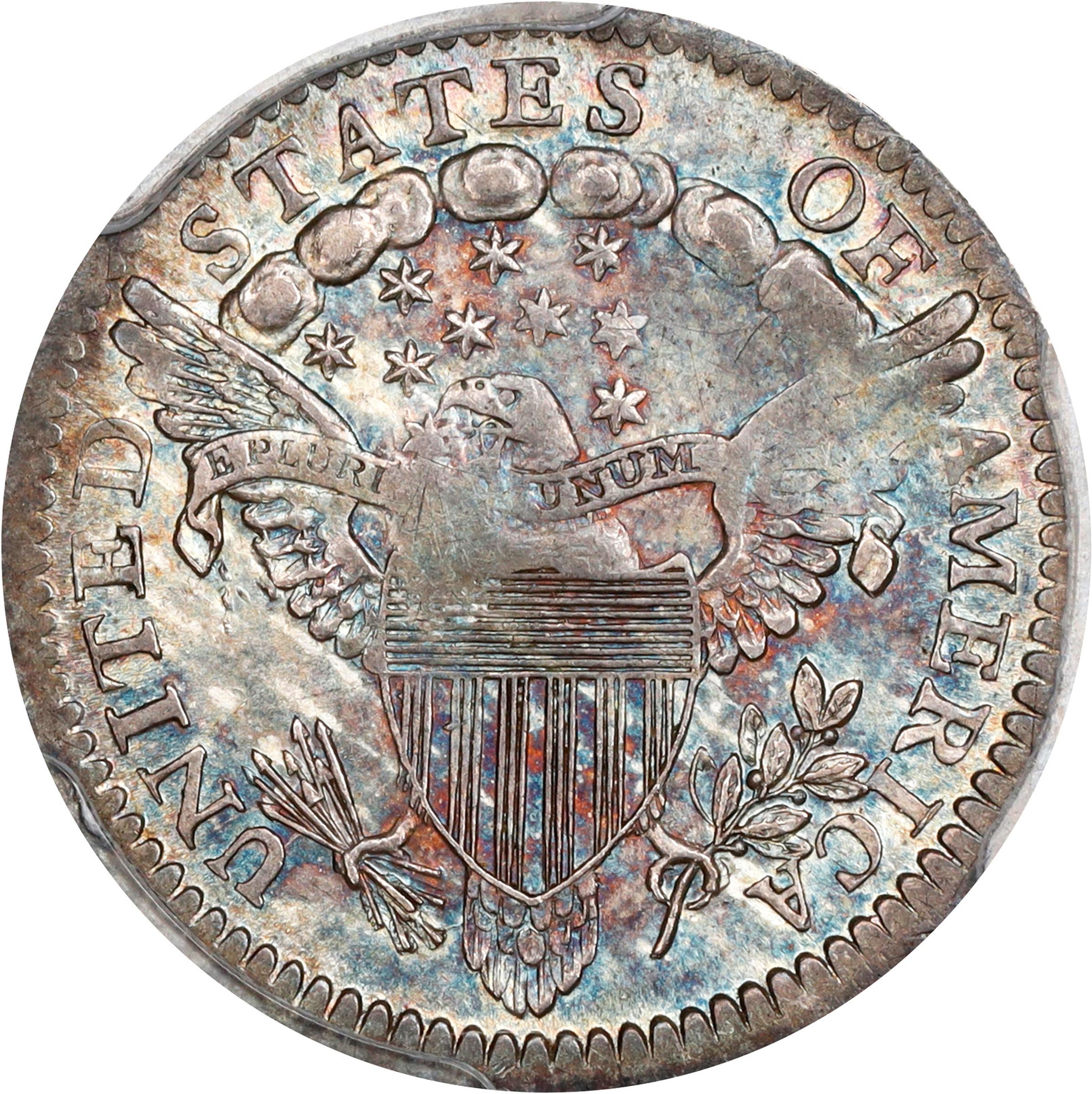 image for: 1800 Draped Bust Half Dime. LM-3, V-2. Rarity-4. LIBEKTY. MS-63+ (PCGS). CAC.