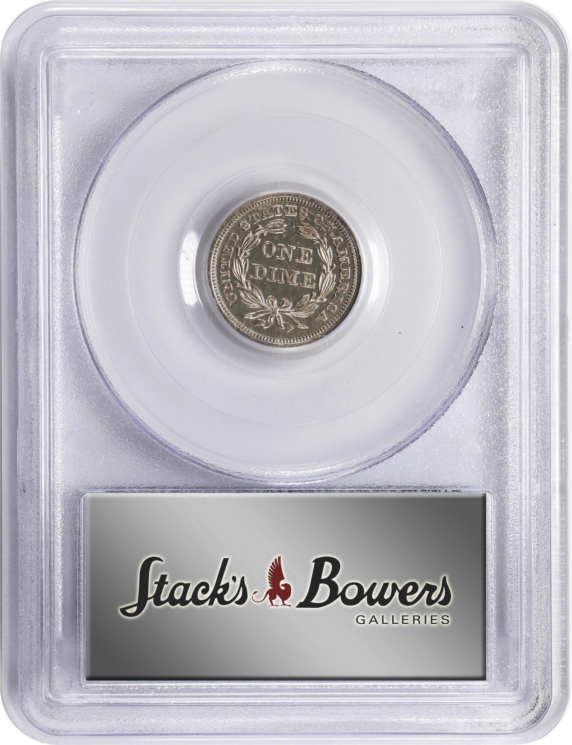 image for: 1854 Liberty Seated Dime. Arrows. Fortin-111. Rarity-7. Proof-65 Cameo (PCGS). CAC.