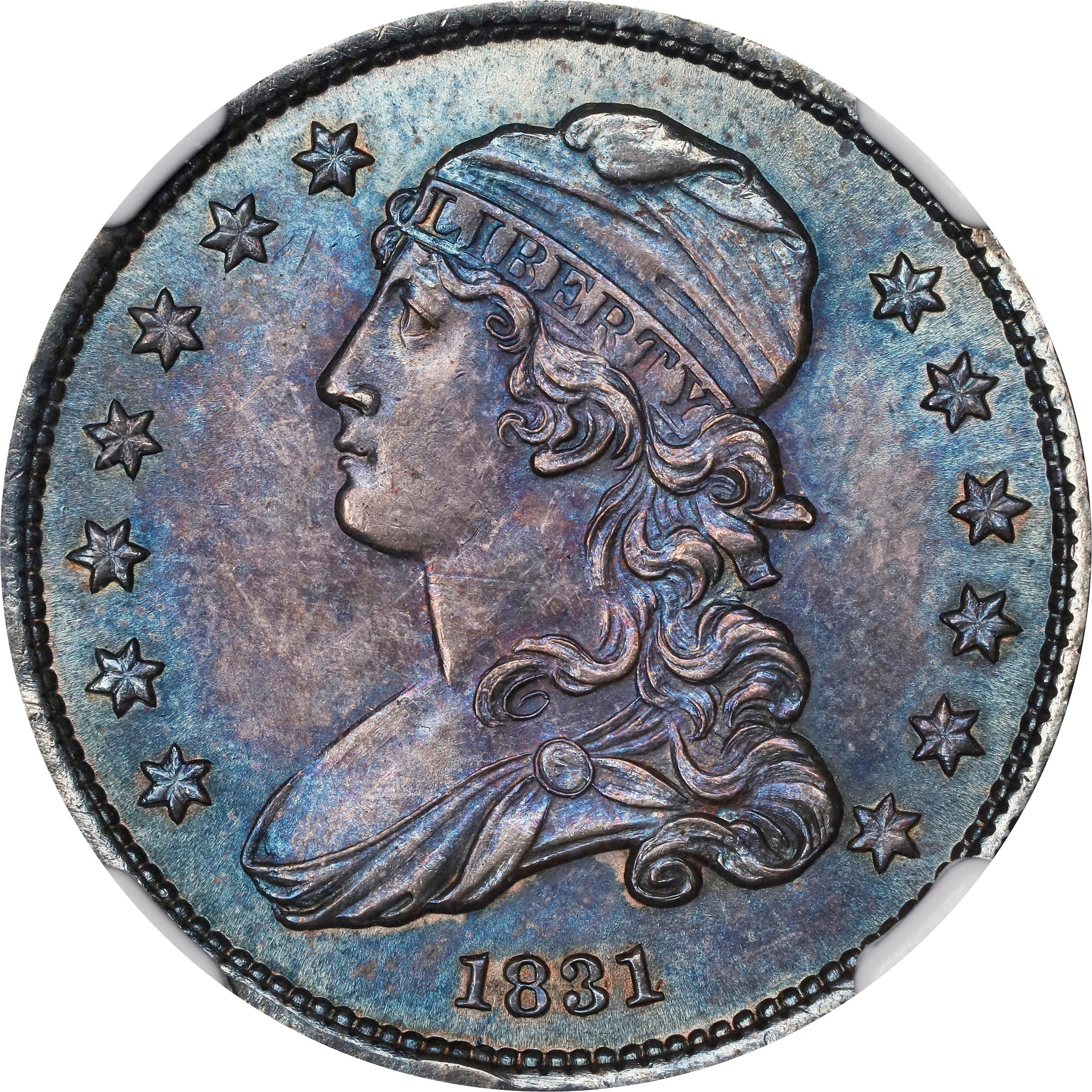 image for: 1831 Capped Bust Quarter. B-4. Rarity-1. Small Letters. MS-66 (NGC).