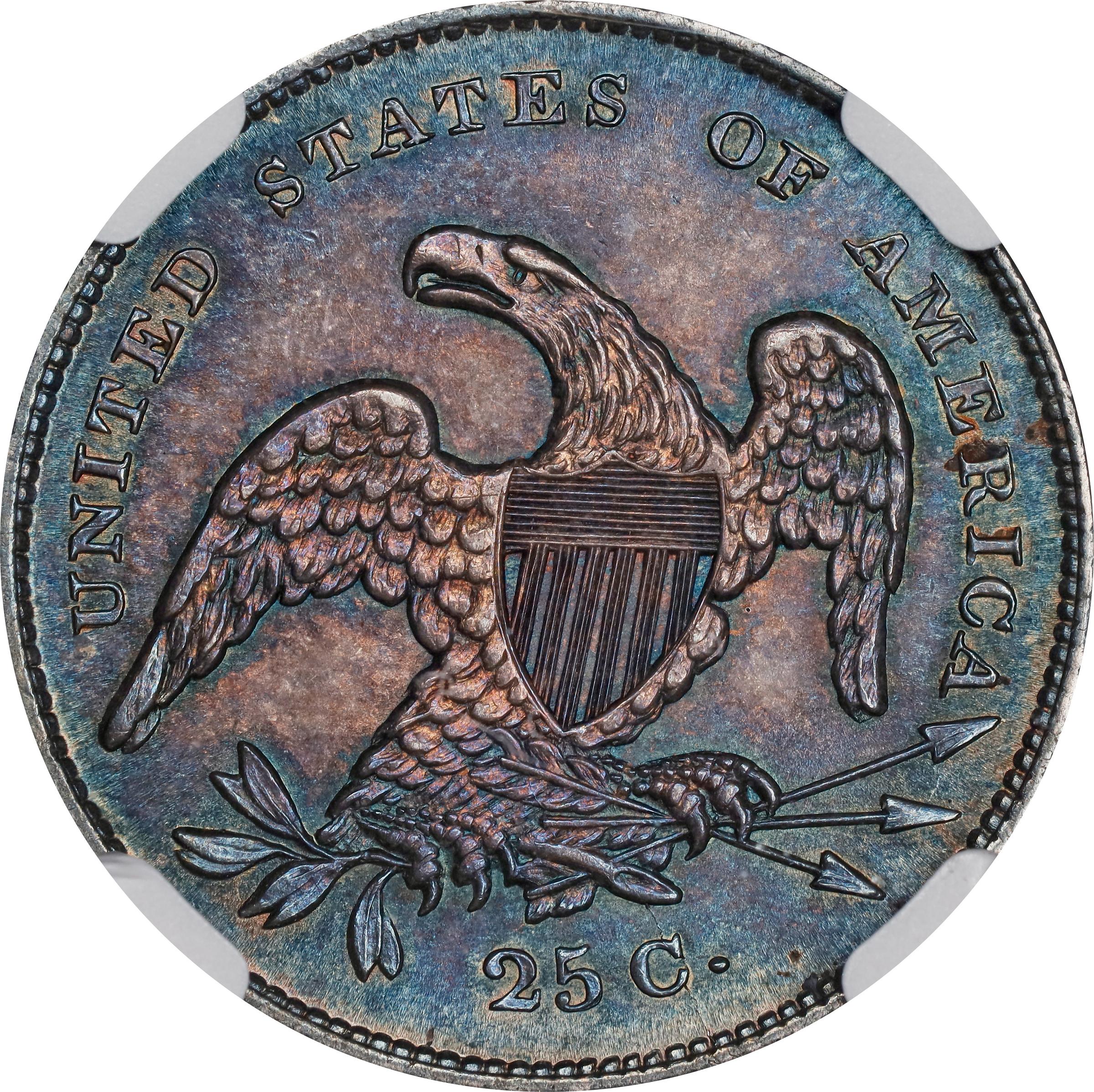 image for: 1831 Capped Bust Quarter. B-4. Rarity-1. Small Letters. MS-66 (NGC).