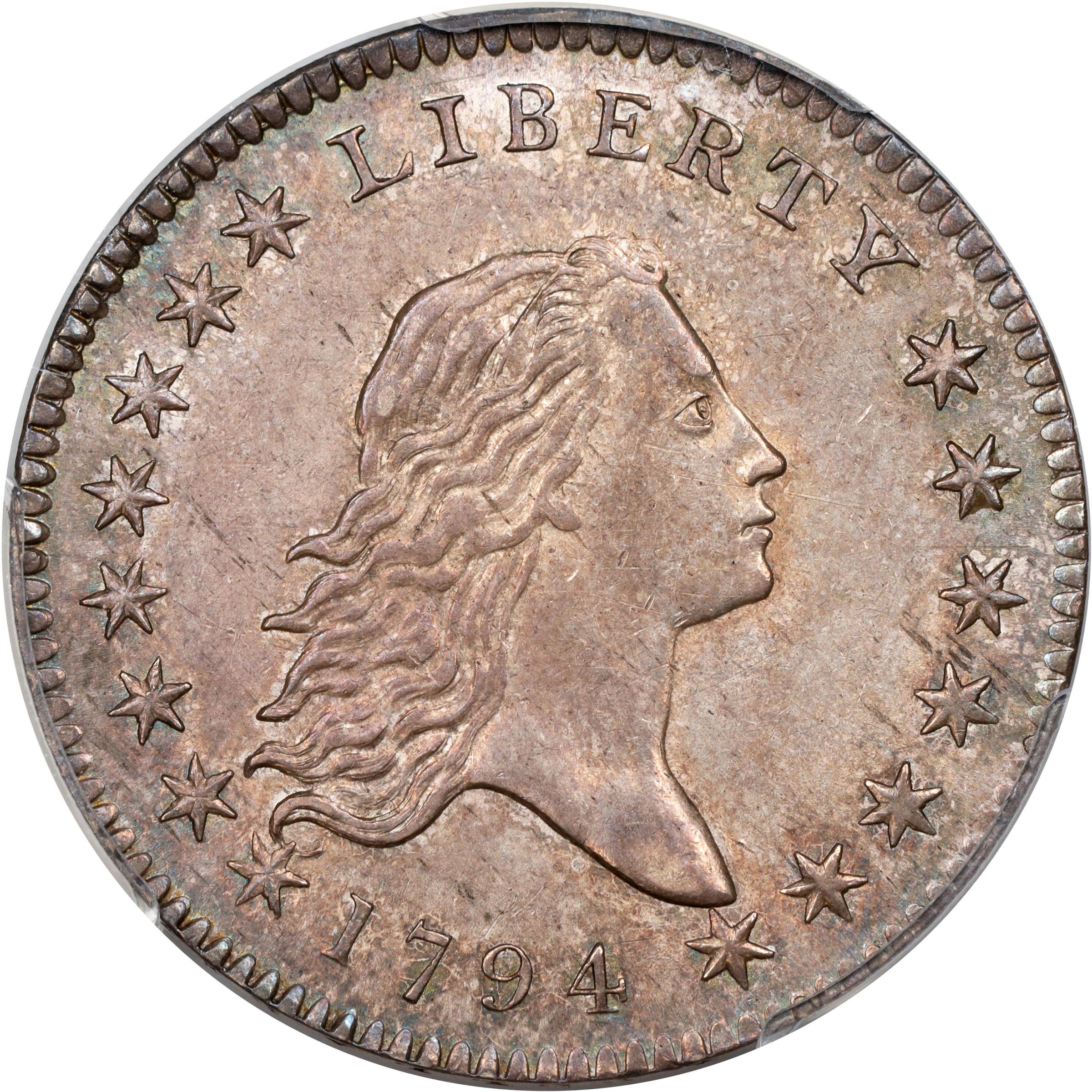 image for: 1794 Flowing Hair Half Dollar. O-101, T-7. Rarity-3. MS-61 (PCGS).
