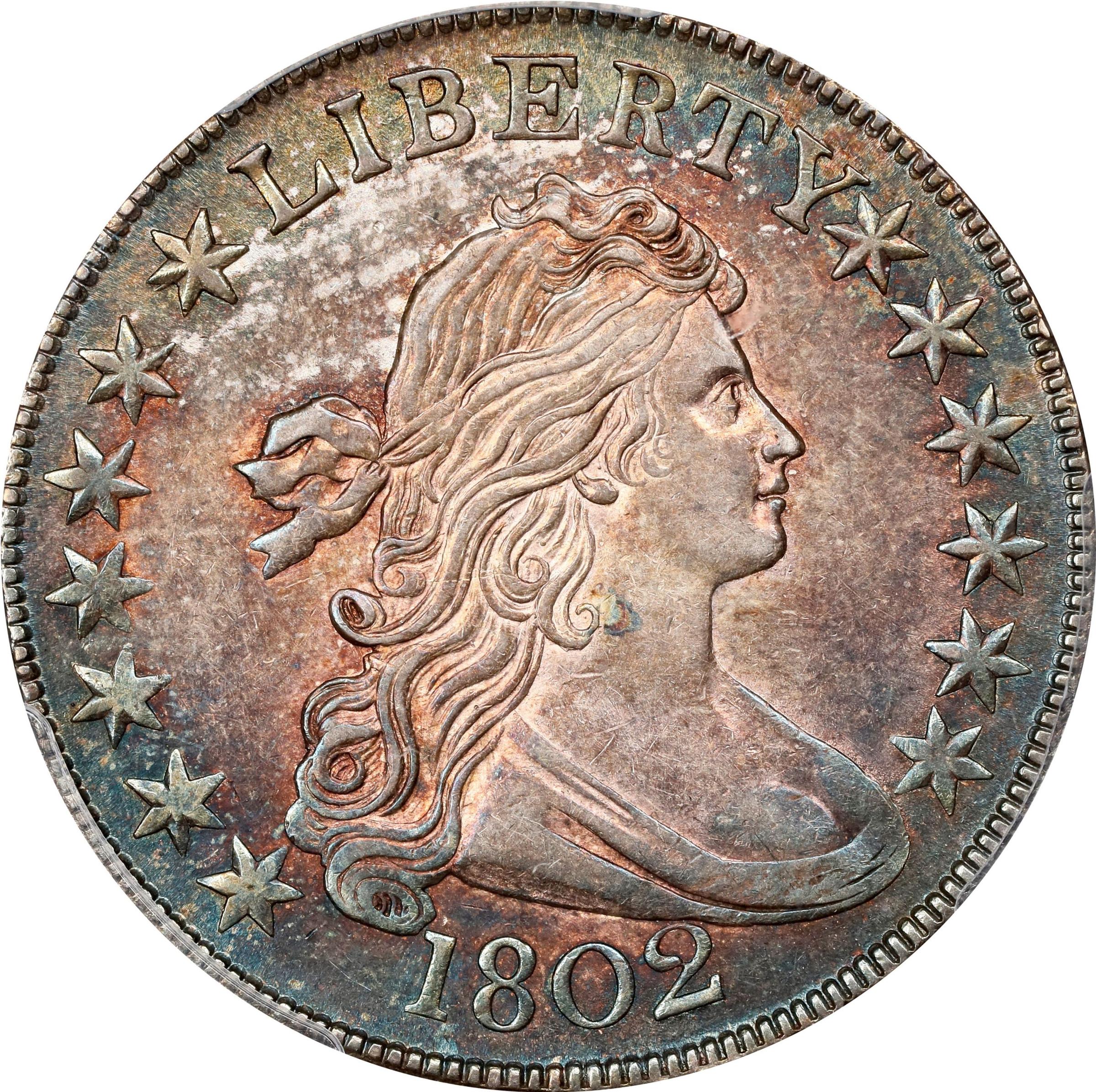 image for: 1802 Draped Bust Half Dollar. O-101, T-1. Rarity-2. MS-62 (PCGS).