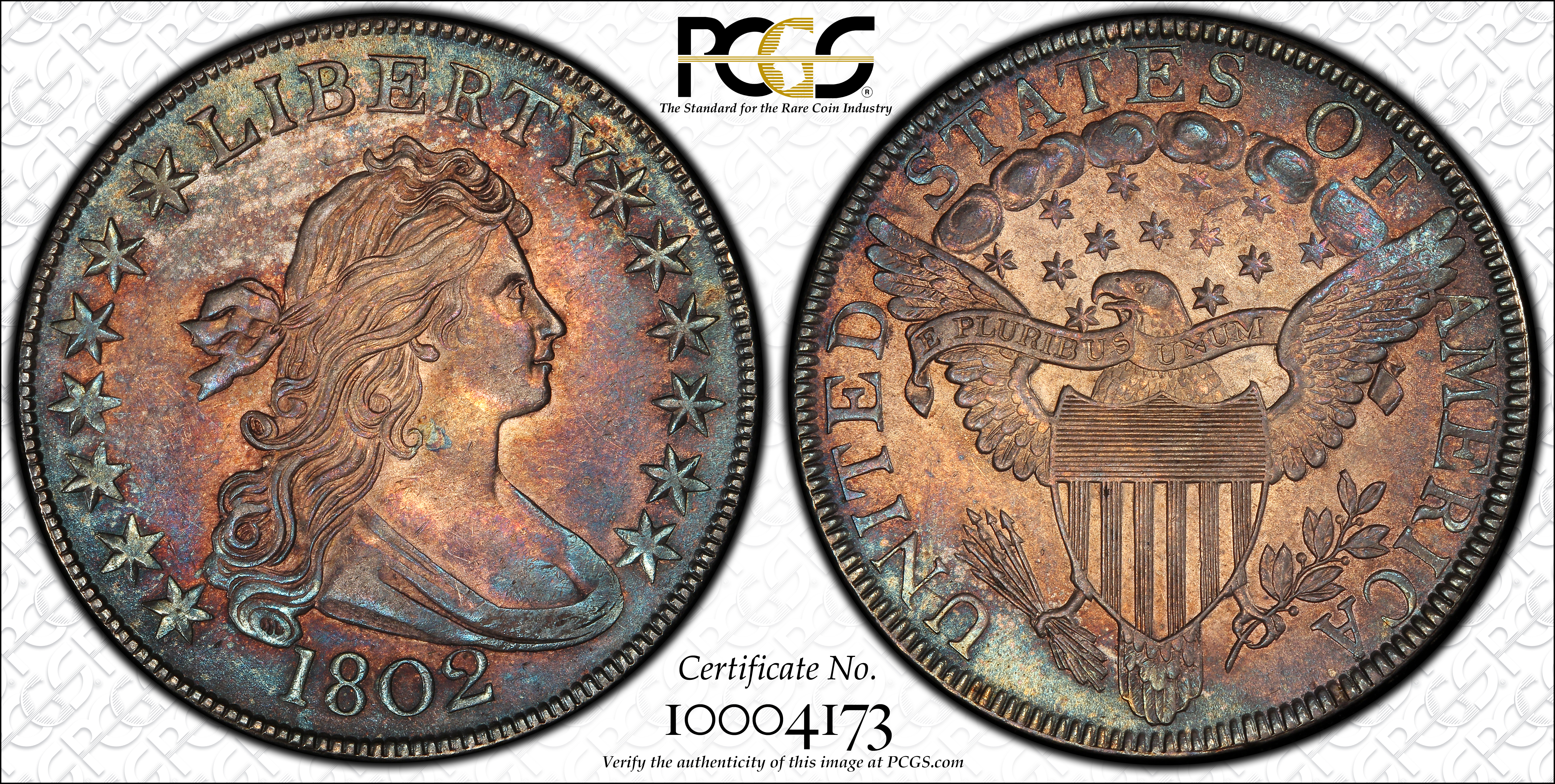 image for: 1802 Draped Bust Half Dollar. O-101, T-1. Rarity-2. MS-62 (PCGS).