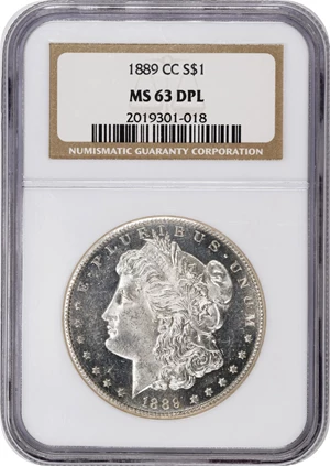 image for: 1889-CC Morgan Silver Dollar. MS-63 DPL (NGC).