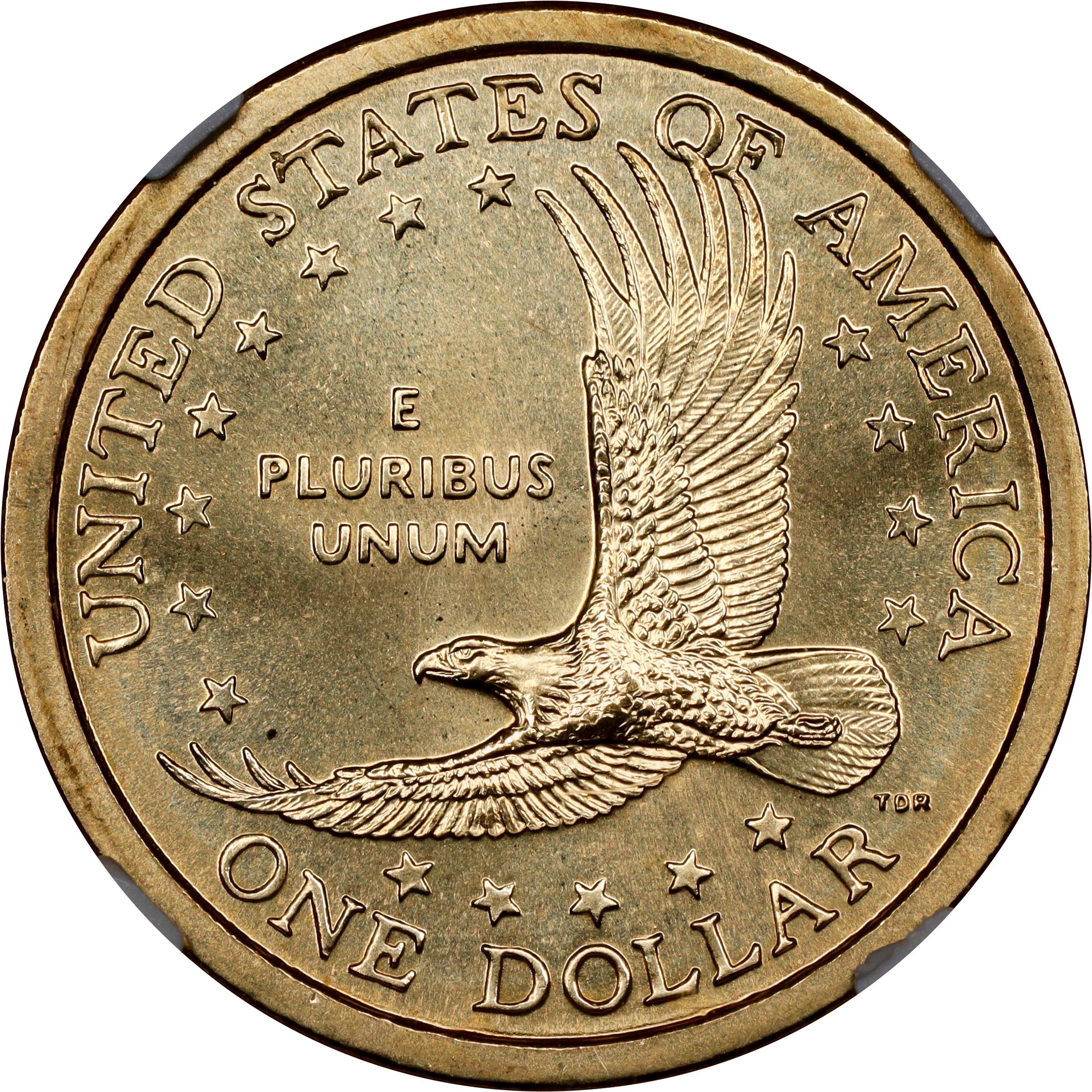 image for: 2000-P Sacagawea "Cheerios" Dollar. FS-902. Boldly Detailed Tail Feathers. MS-69 (NGC).