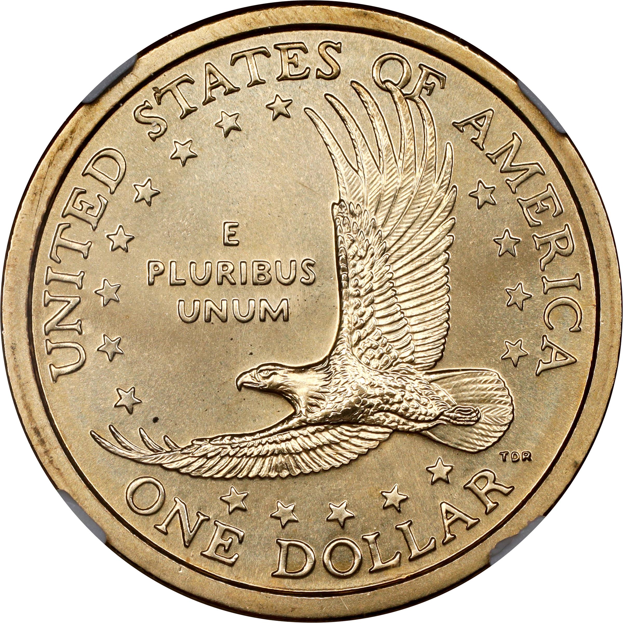image for: 2000-P Sacagawea "Cheerios" Dollar. FS-902. Boldly Detailed Tail Feathers. MS-69 (NGC).