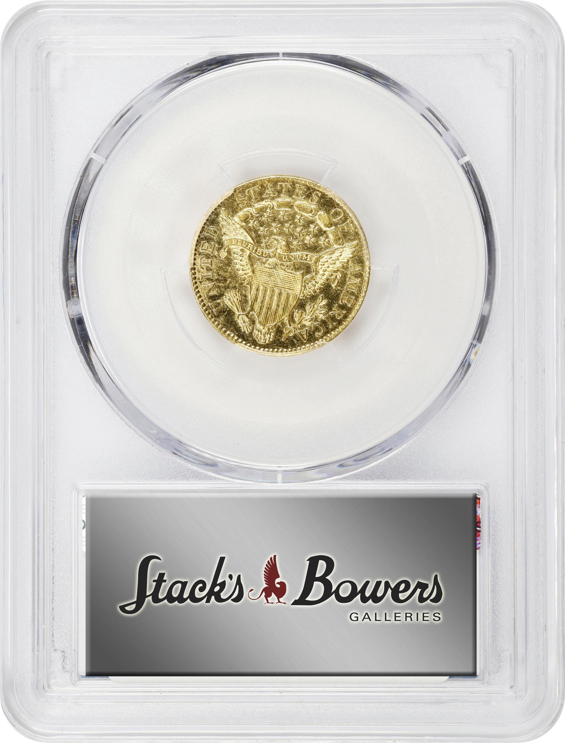 image for: 1806/5 Capped Bust Right Quarter Eagle. BD-2. Rarity-5+. Stars 7x6. MS-60 (PCGS).