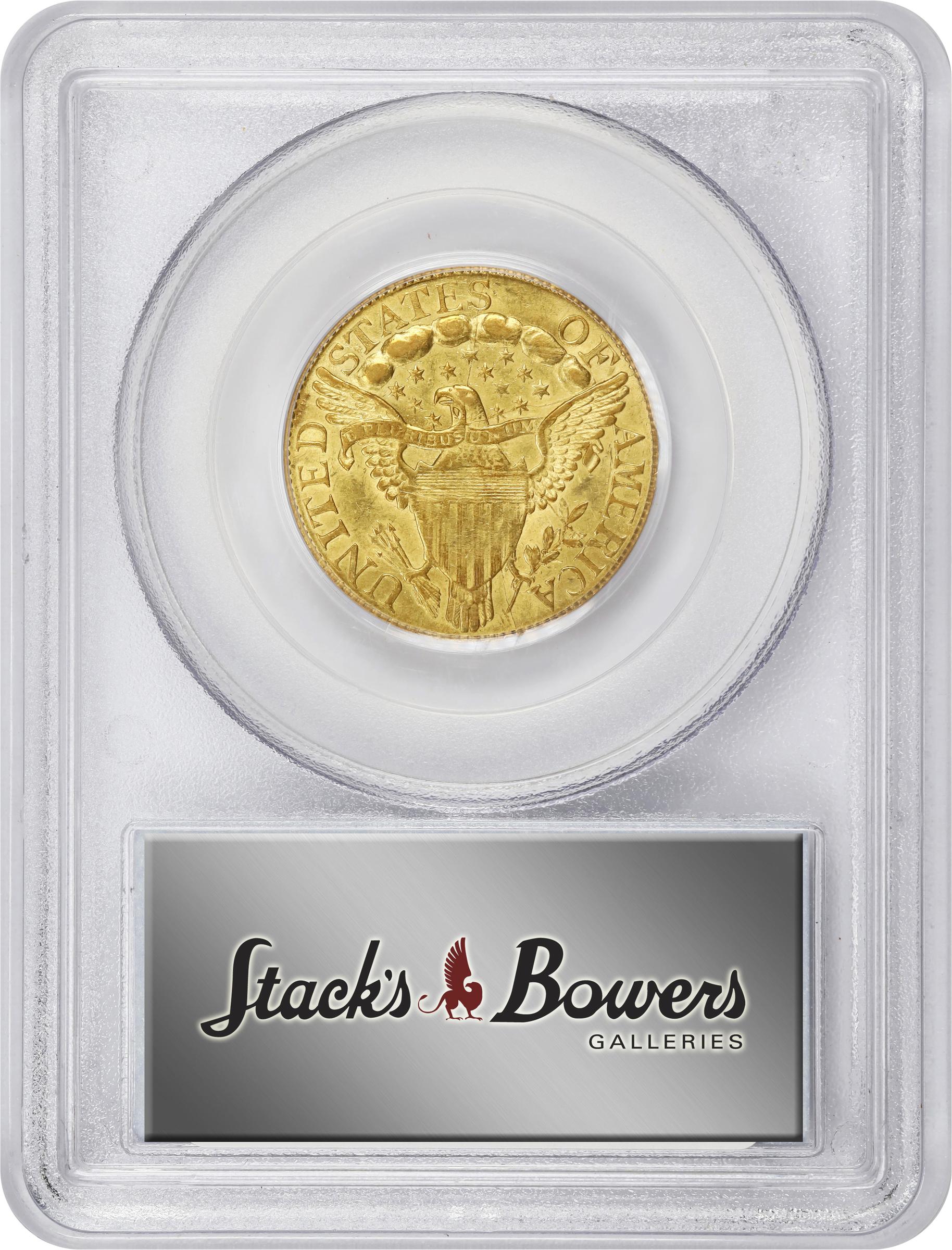 image for: 1798 Capped Bust Right Half Eagle. Heraldic Eagle. BD-2. Rarity-5. Large 8, 13-Star Reverse, Narrow Date. AU-58 (PCGS). CAC.