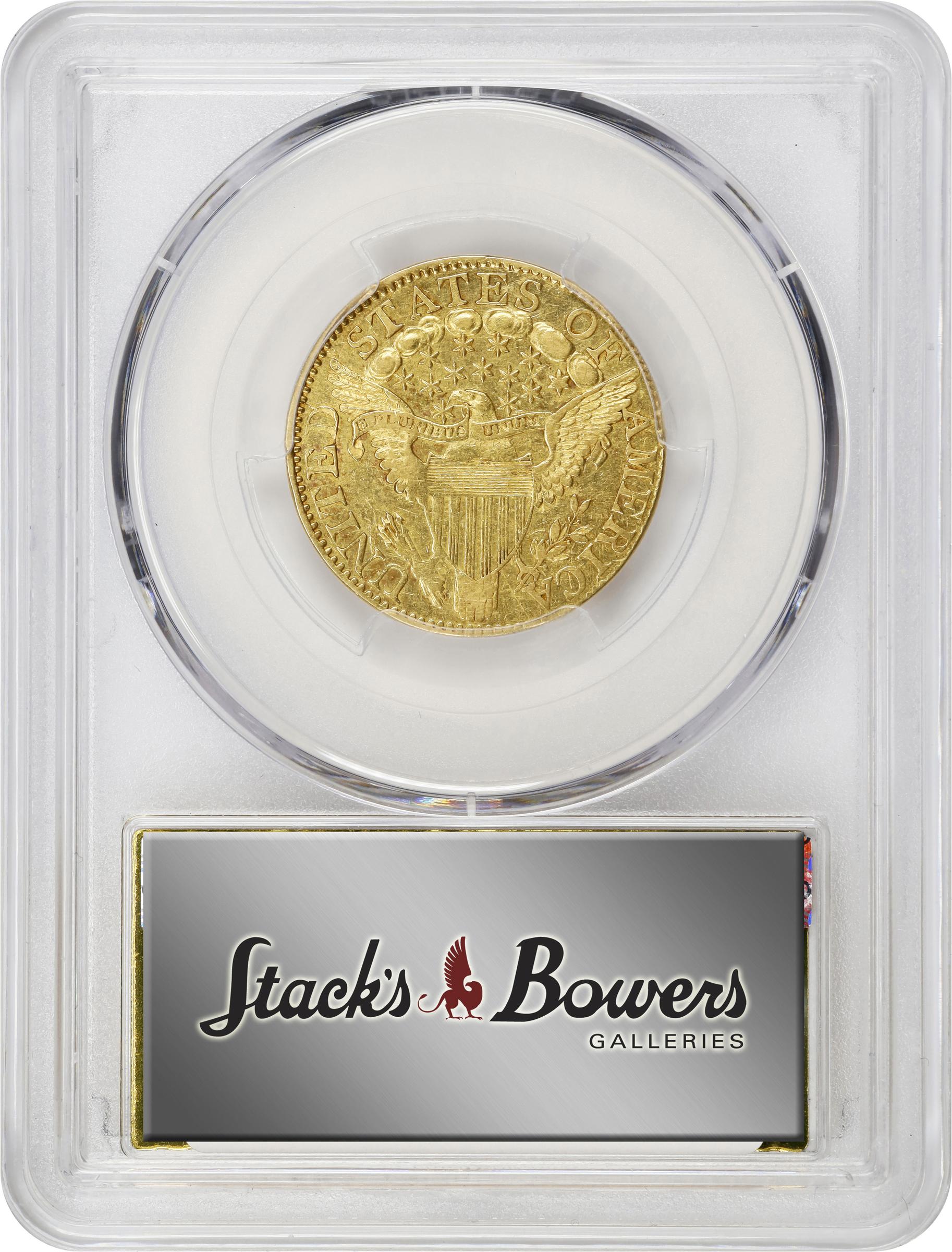 image for: 1799 Capped Bust Right Half Eagle. BD-8. Rarity-6. Large Reverse Stars. AU-53 (PCGS). CAC. Gold Harry W. Bass, Jr. Collection Label.