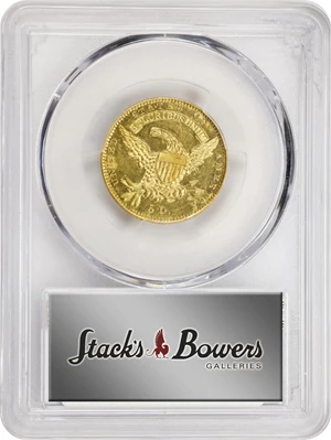 image for: 1834 Capped Head Left Half Eagle. BD-2. Rarity-5. Crosslet 4. MS-62+ (PCGS).