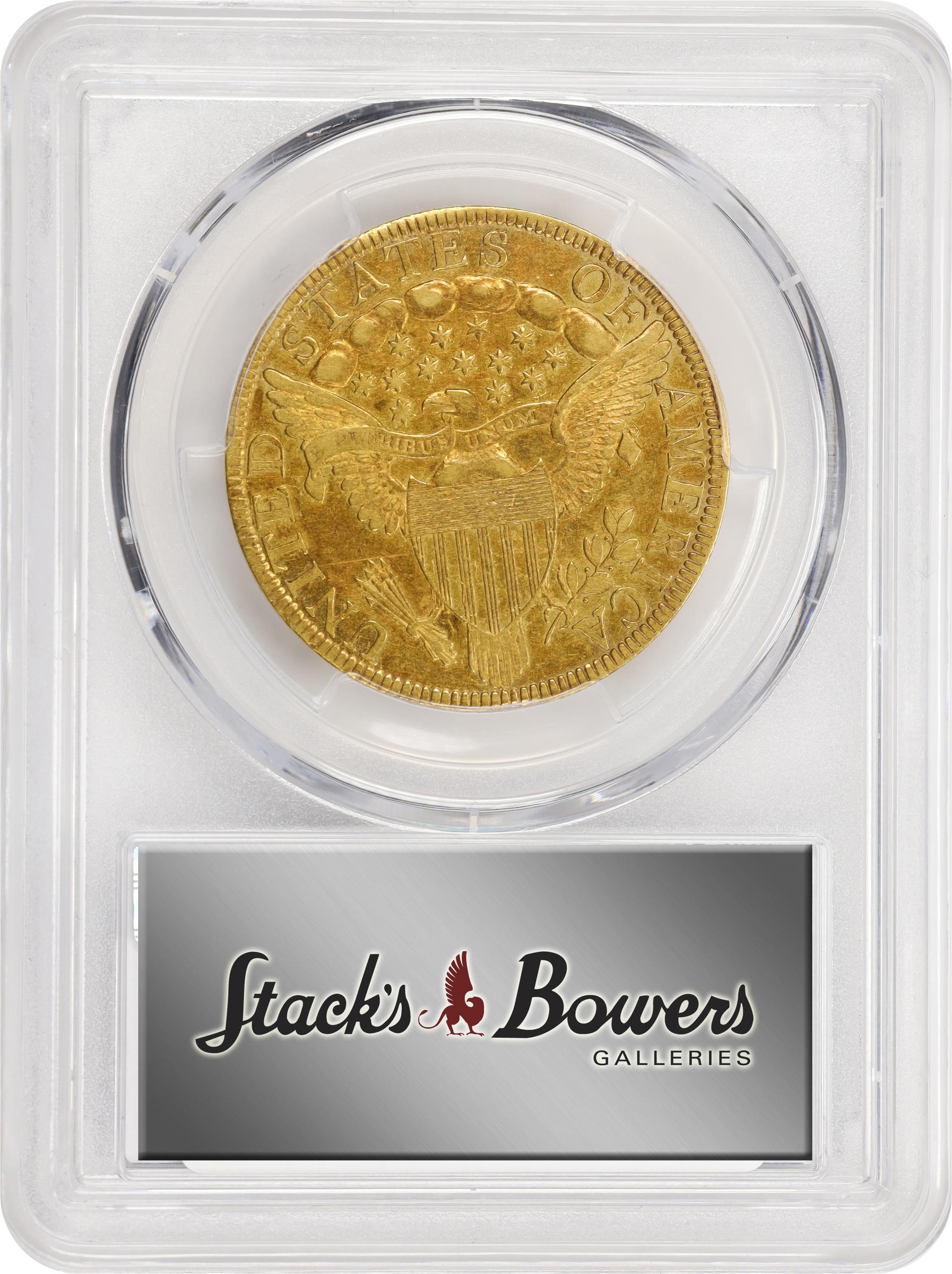 image for: 1798/7 Capped Bust Right Eagle. BD-1, Taraszka-9. Rarity-4+. Stars 9x4. AU-50 (PCGS).