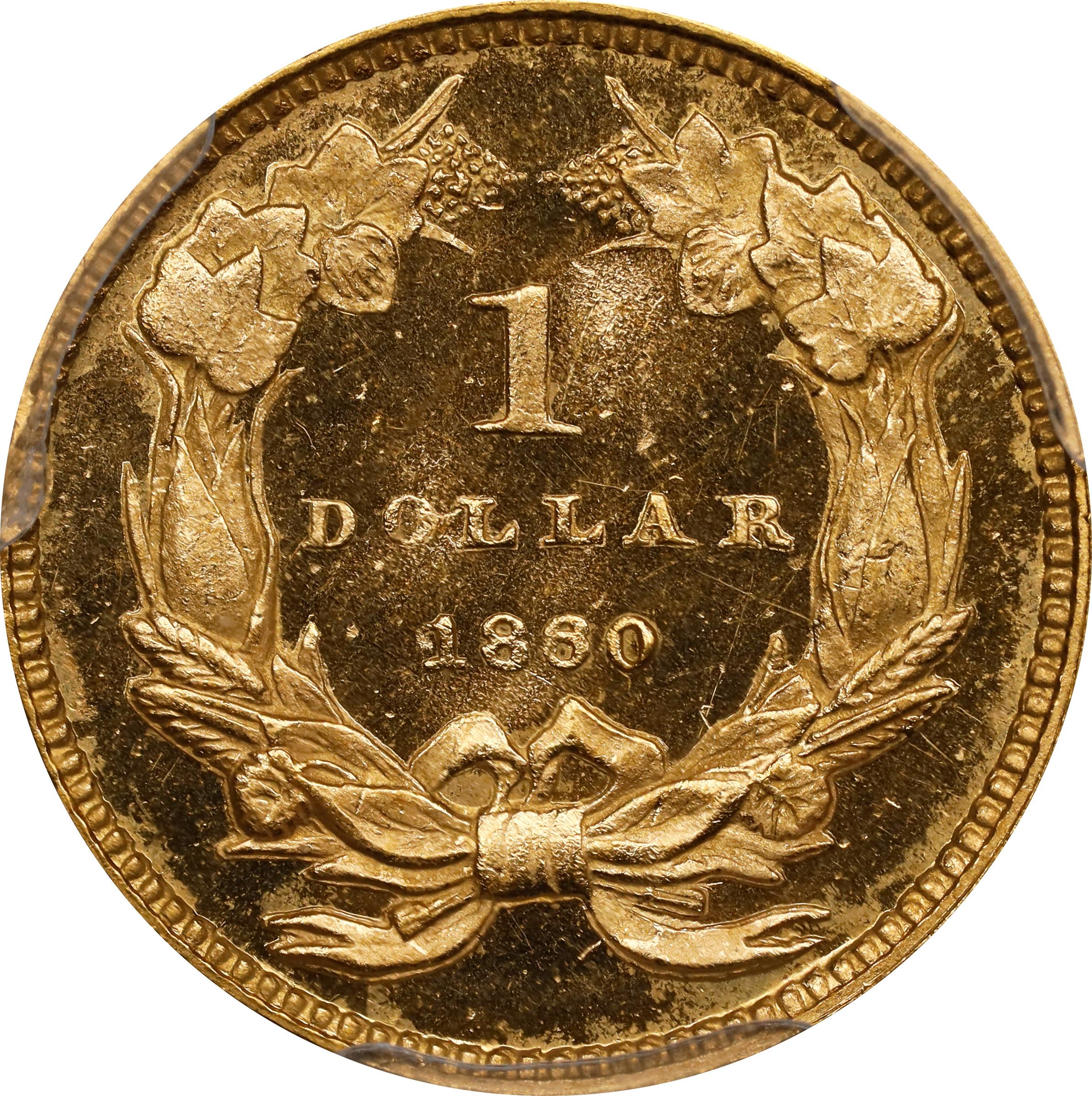 image for: 1860 Gold Dollar. JD-1. Rarity-6+. Proof-64 Deep Cameo (PCGS). CAC. CMQ-X.