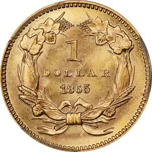 image for: 1865 Gold Dollar. MS-65 (PCGS).