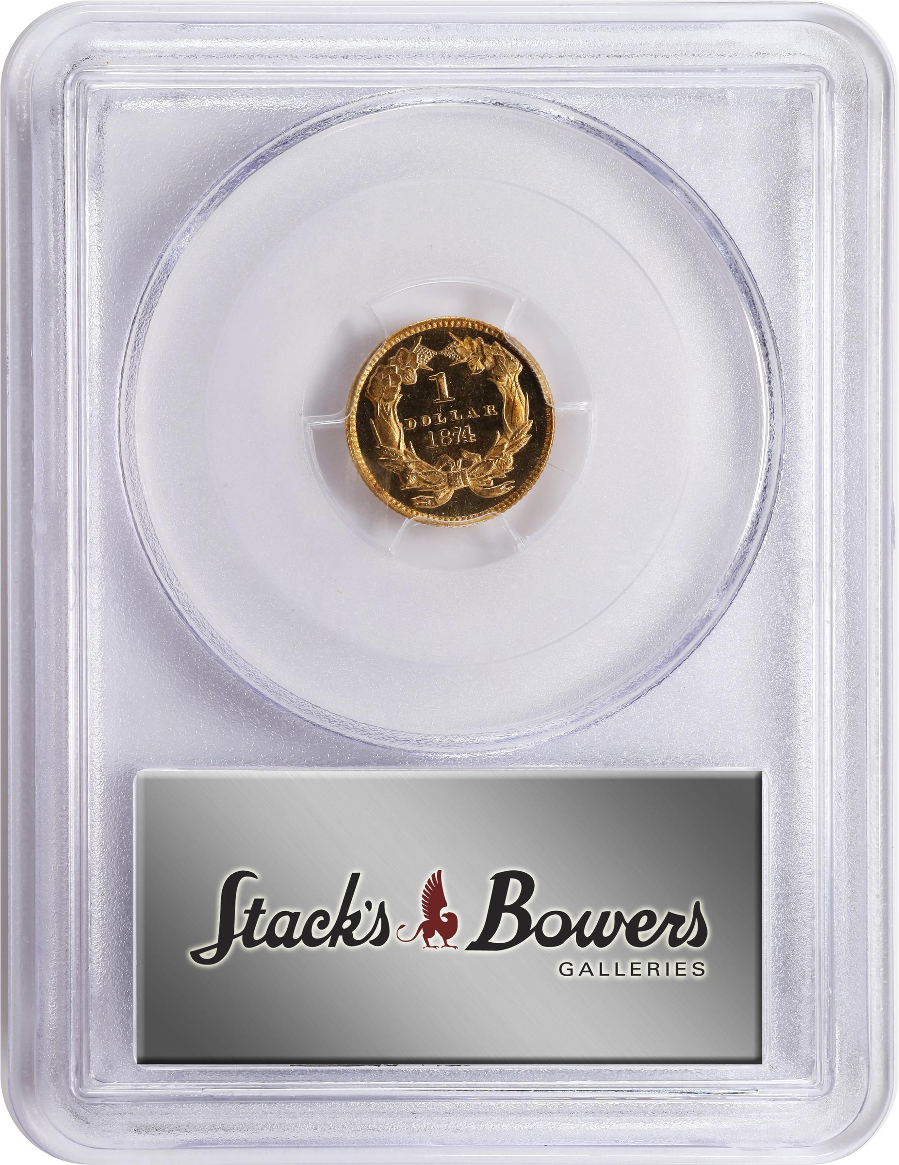 image for: 1874 Gold Dollar. JD-1. Rarity-7-. Proof-65+ Deep Cameo (PCGS). CAC.