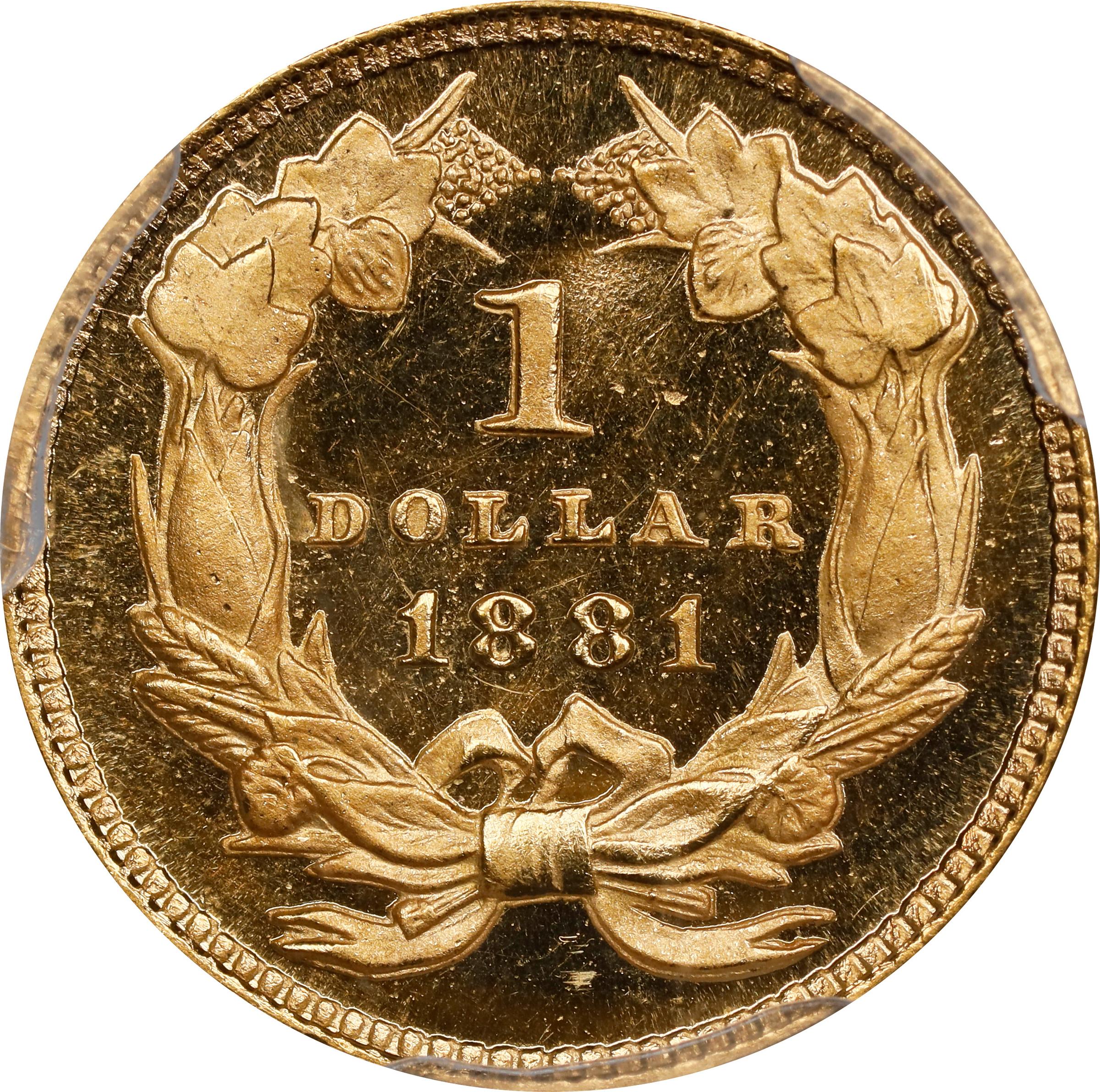 image for: 1881 Gold Dollar. JD-1. Rarity-5+. Date Right. Proof-65 Deep Cameo (PCGS). CAC.