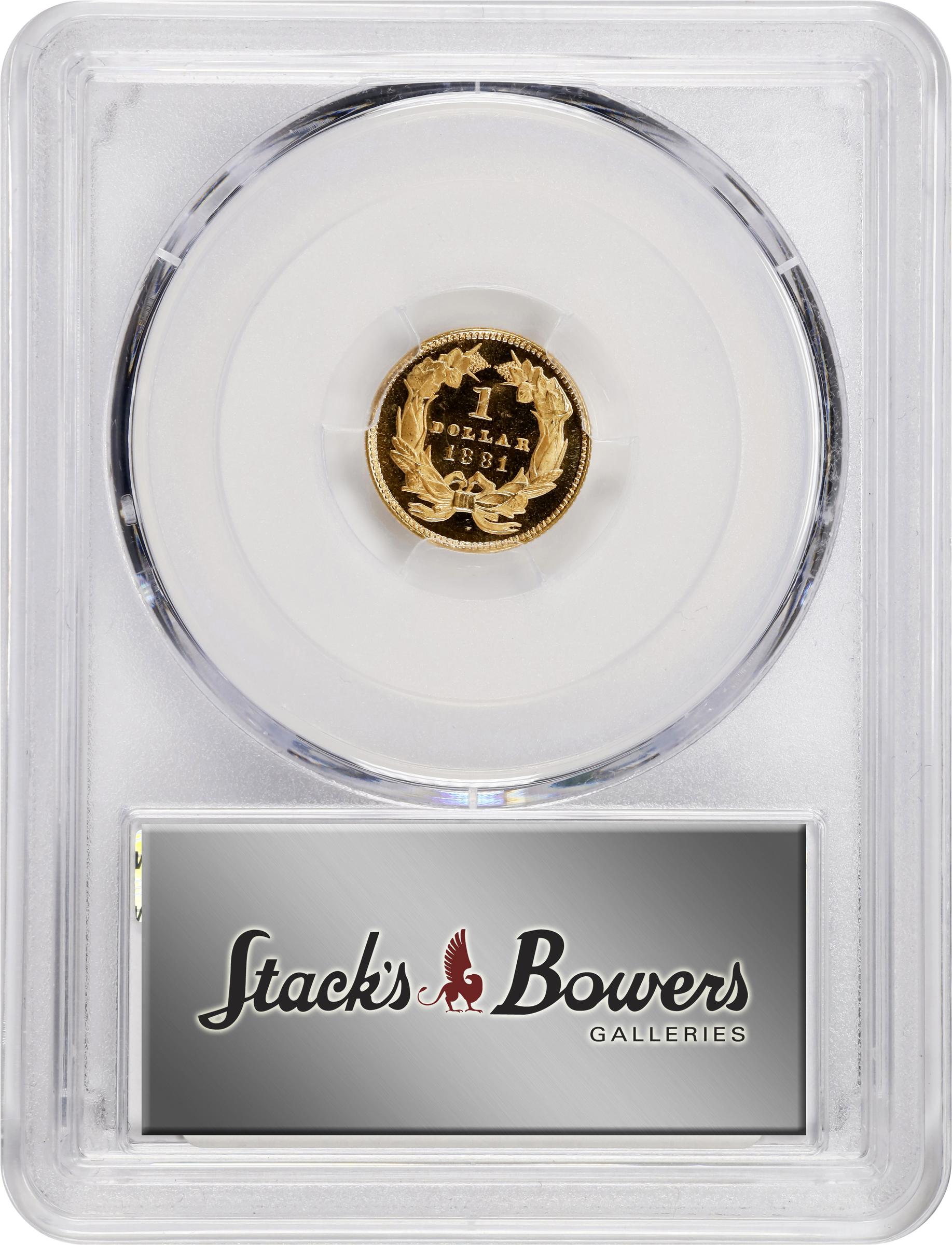 image for: 1881 Gold Dollar. JD-1. Rarity-5+. Date Right. Proof-65 Deep Cameo (PCGS). CAC.