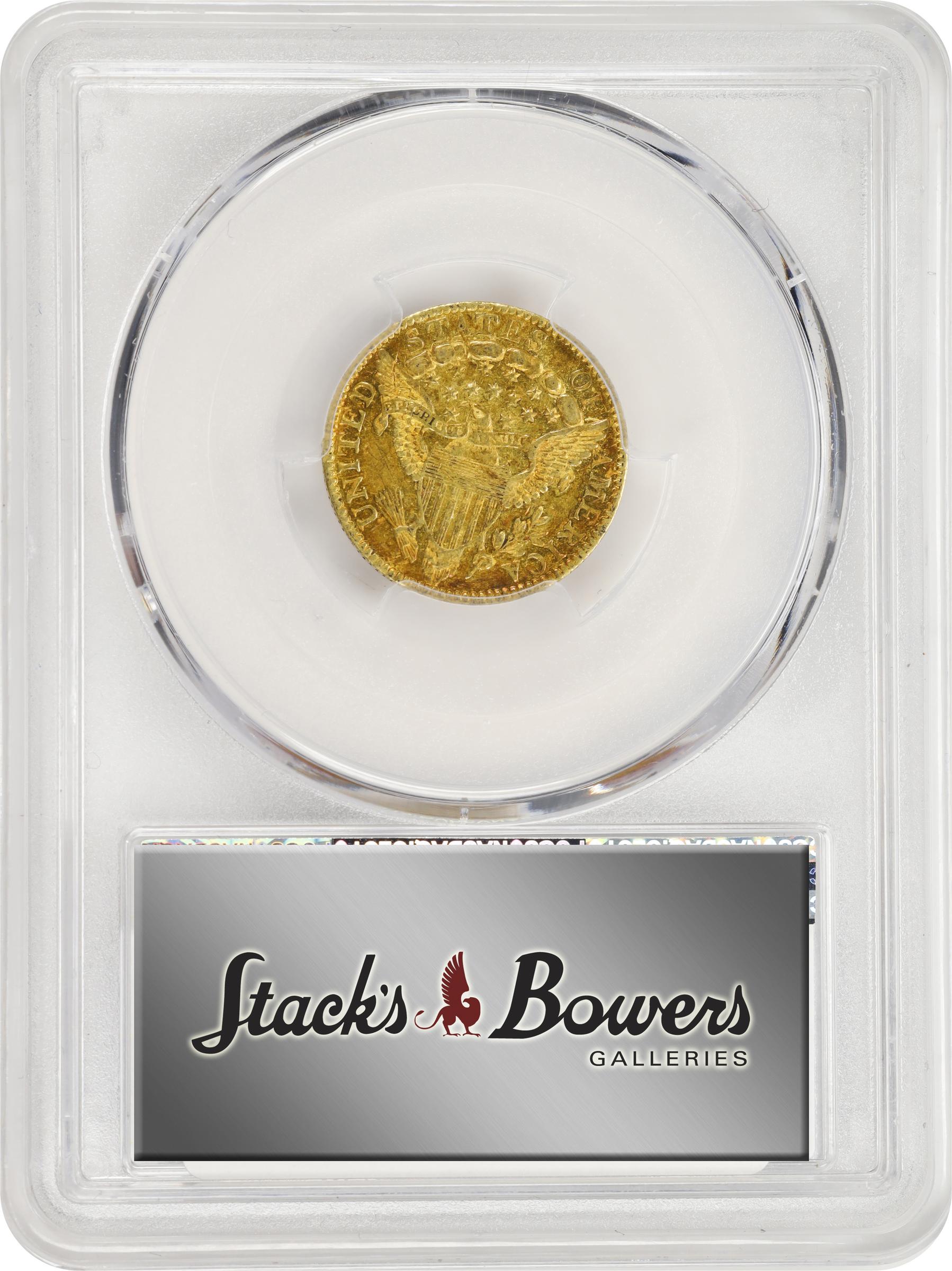 image for: 1798 Capped Bust Right Quarter Eagle. BD-2. Rarity-5. Wide Date, 5 Berries. AU-58 (PCGS).