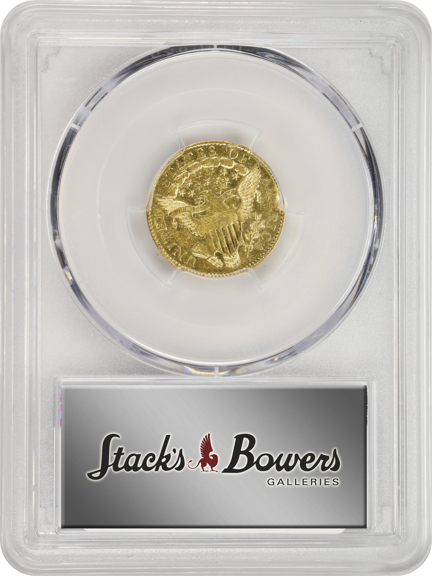image for: 1806/4 Capped Bust Right Quarter Eagle. BD-1. Rarity-4+. Stars 8x5. AU-58 (PCGS).