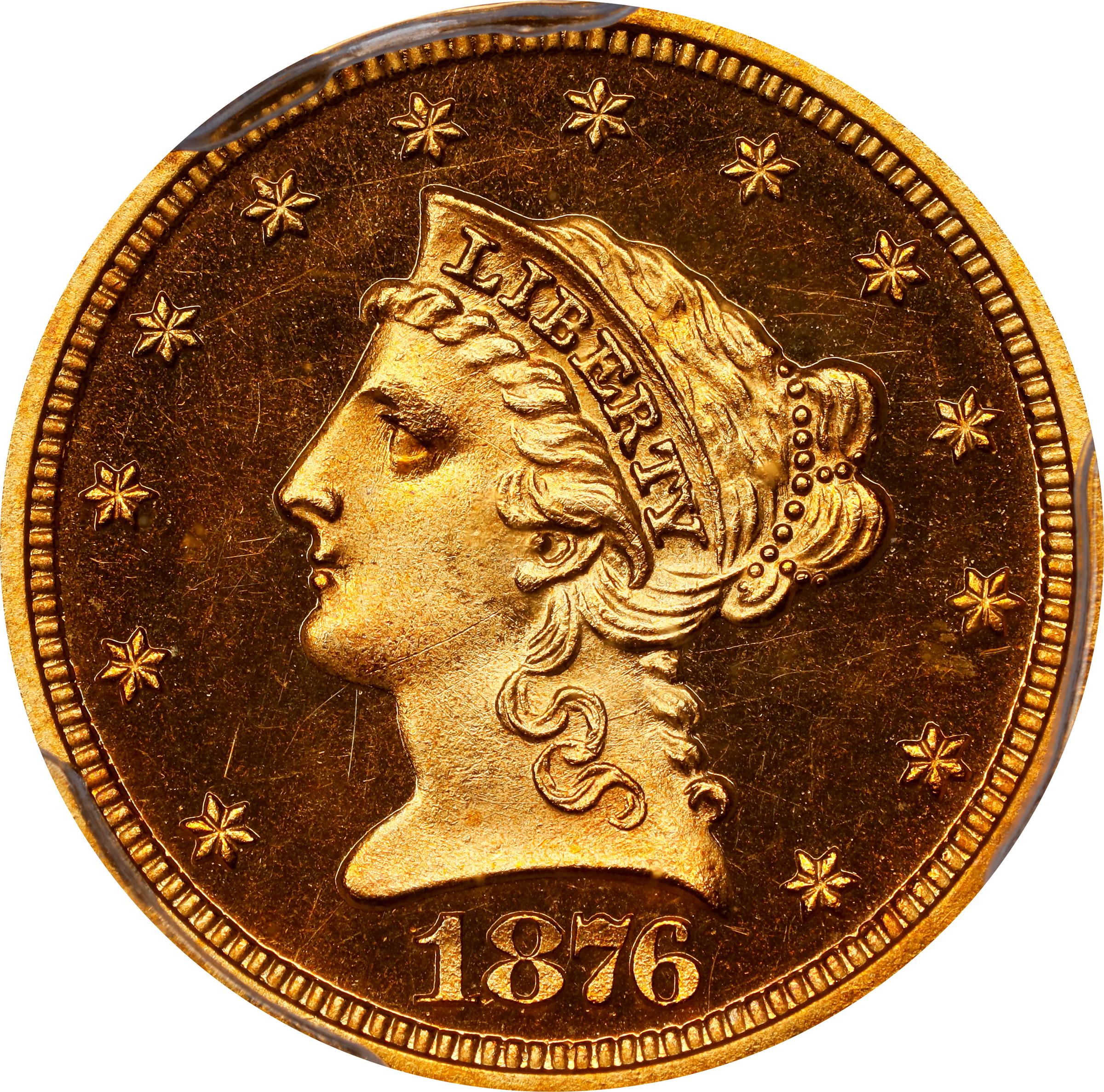 image for: 1876 Liberty Head Quarter Eagle. JD-1. Rarity-6-. Proof-66 Deep Cameo (PCGS). CAC.
