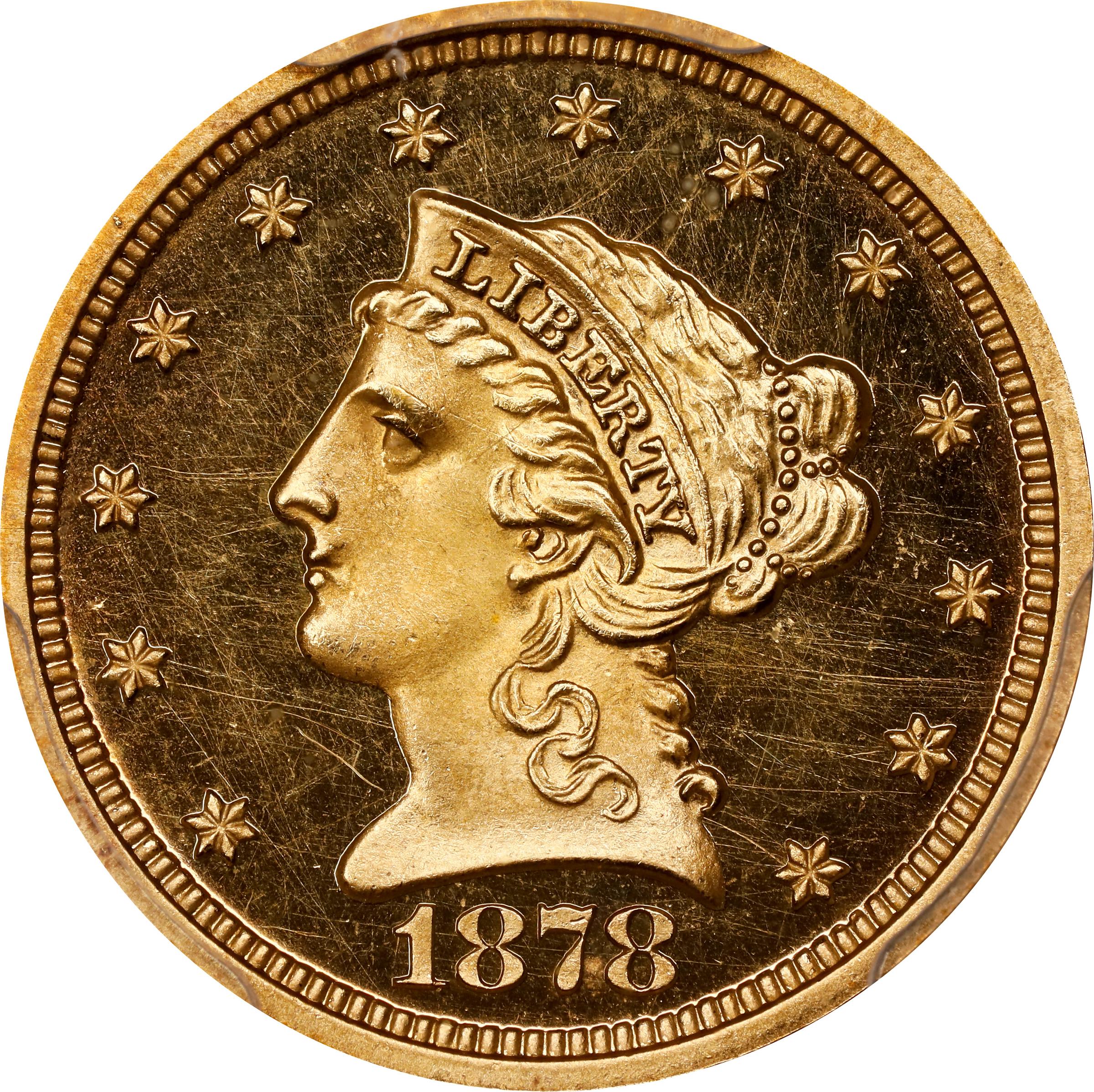 image for: 1878 Liberty Head Quarter Eagle. JD-2. Rarity-7-. Proof-65 Deep Cameo (PCGS).