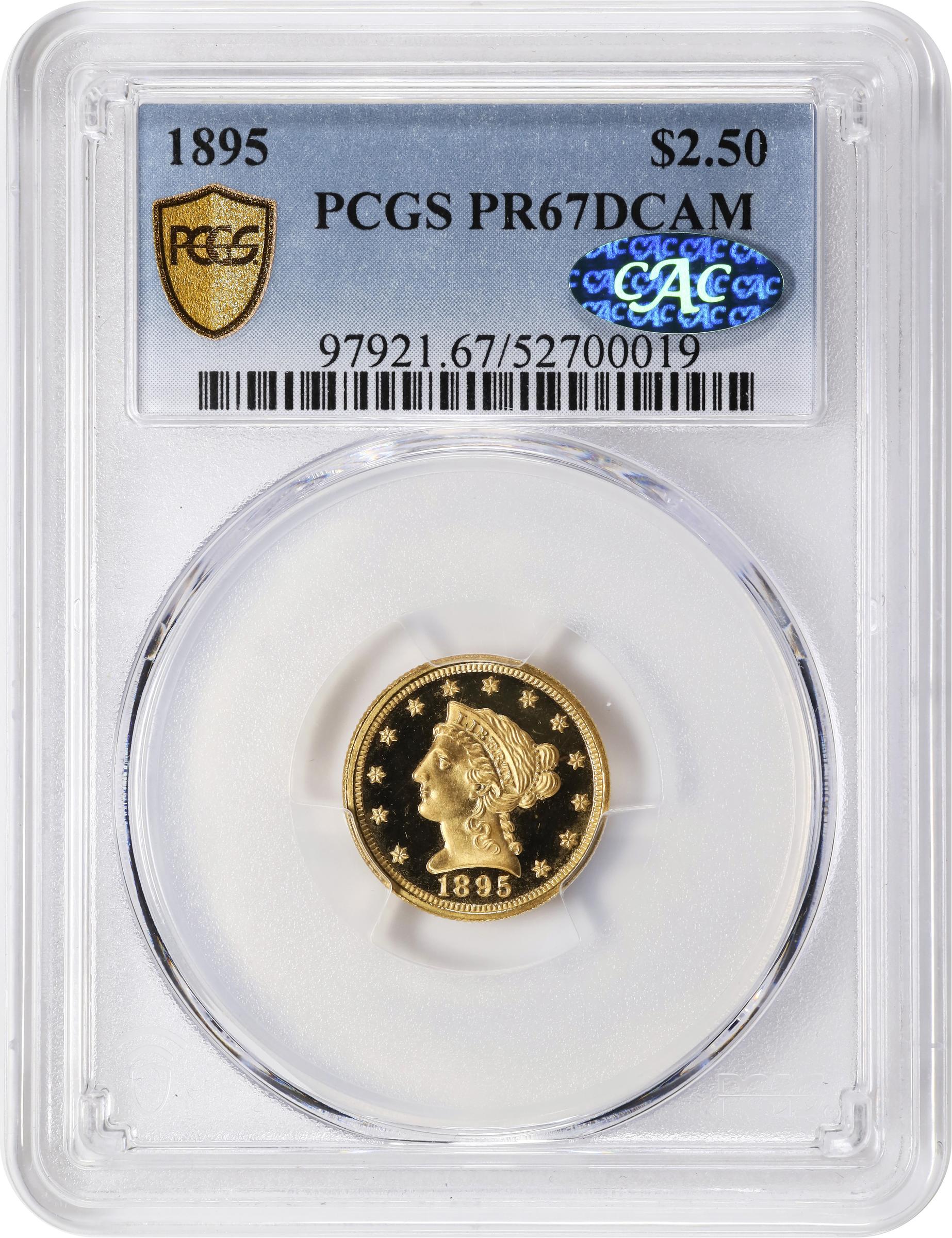 image for: 1895 Liberty Head Quarter Eagle. JD-1. Rarity-4+. Proof-67 Deep Cameo (PCGS). CAC.