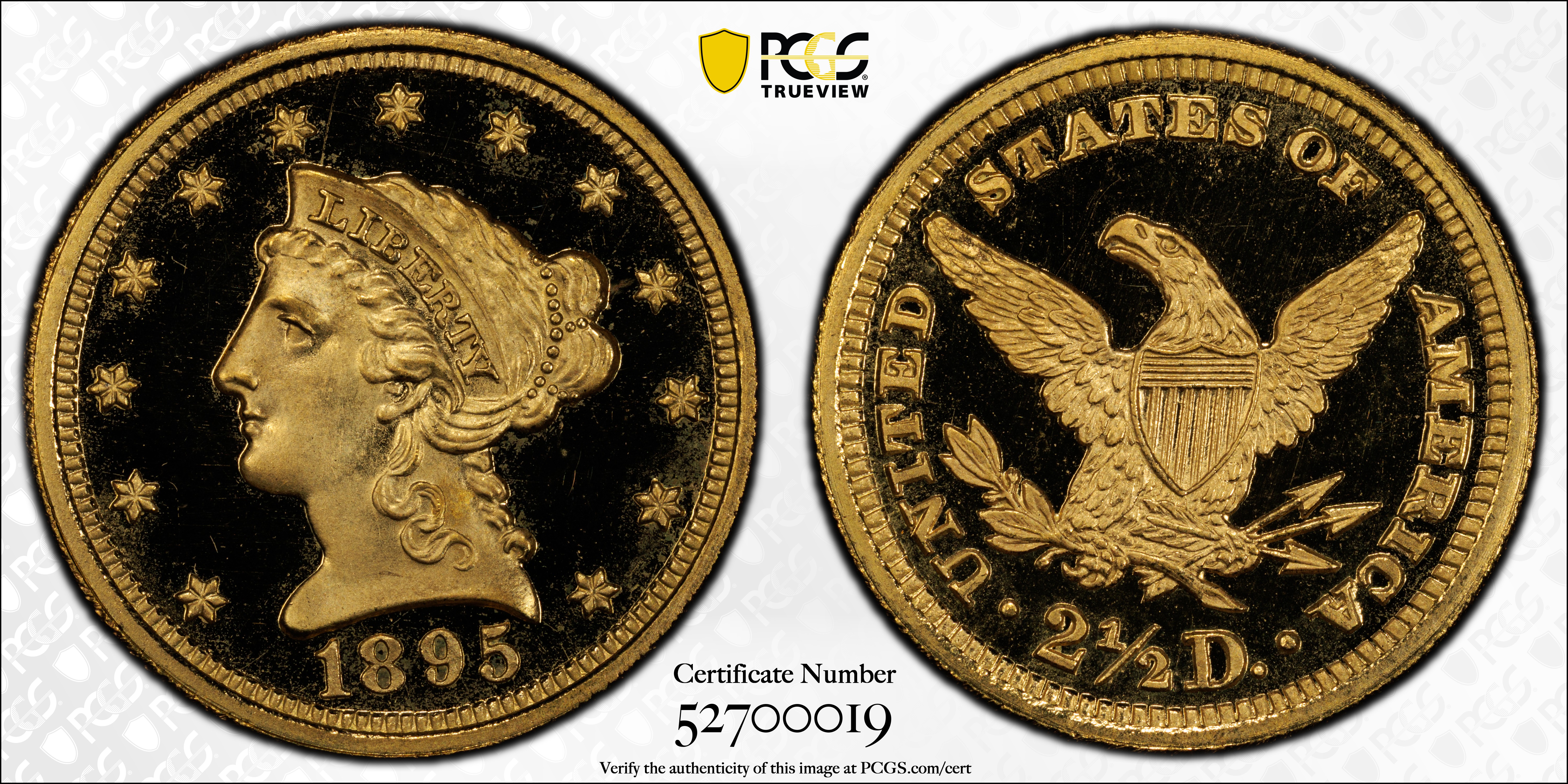 image for: 1895 Liberty Head Quarter Eagle. JD-1. Rarity-4+. Proof-67 Deep Cameo (PCGS). CAC.