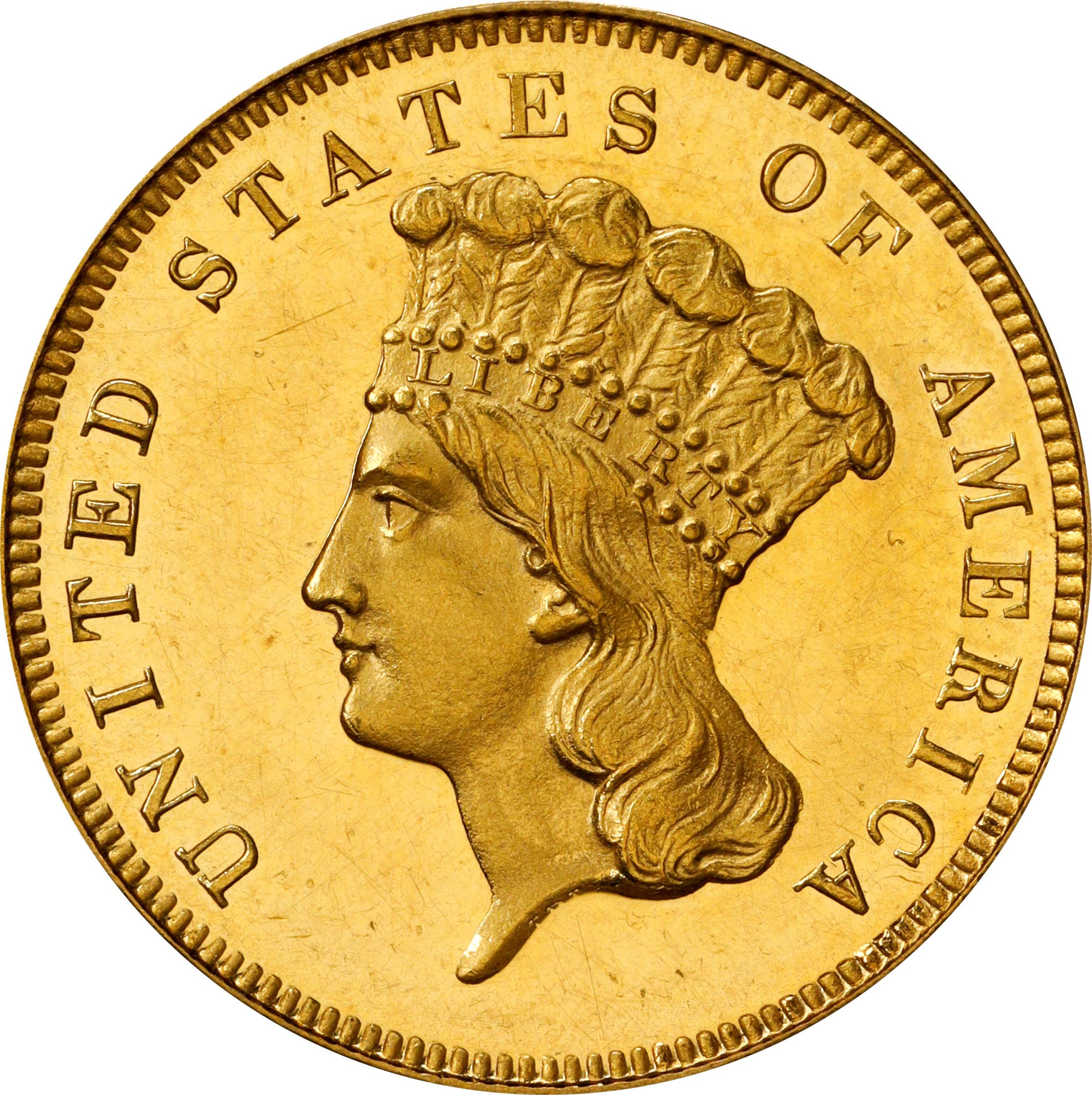 image for: 1855 Three-Dollar Gold Piece. JD-1. Rarity-7+. Proof-63 Deep Cameo (PCGS). CAC. CMQ.