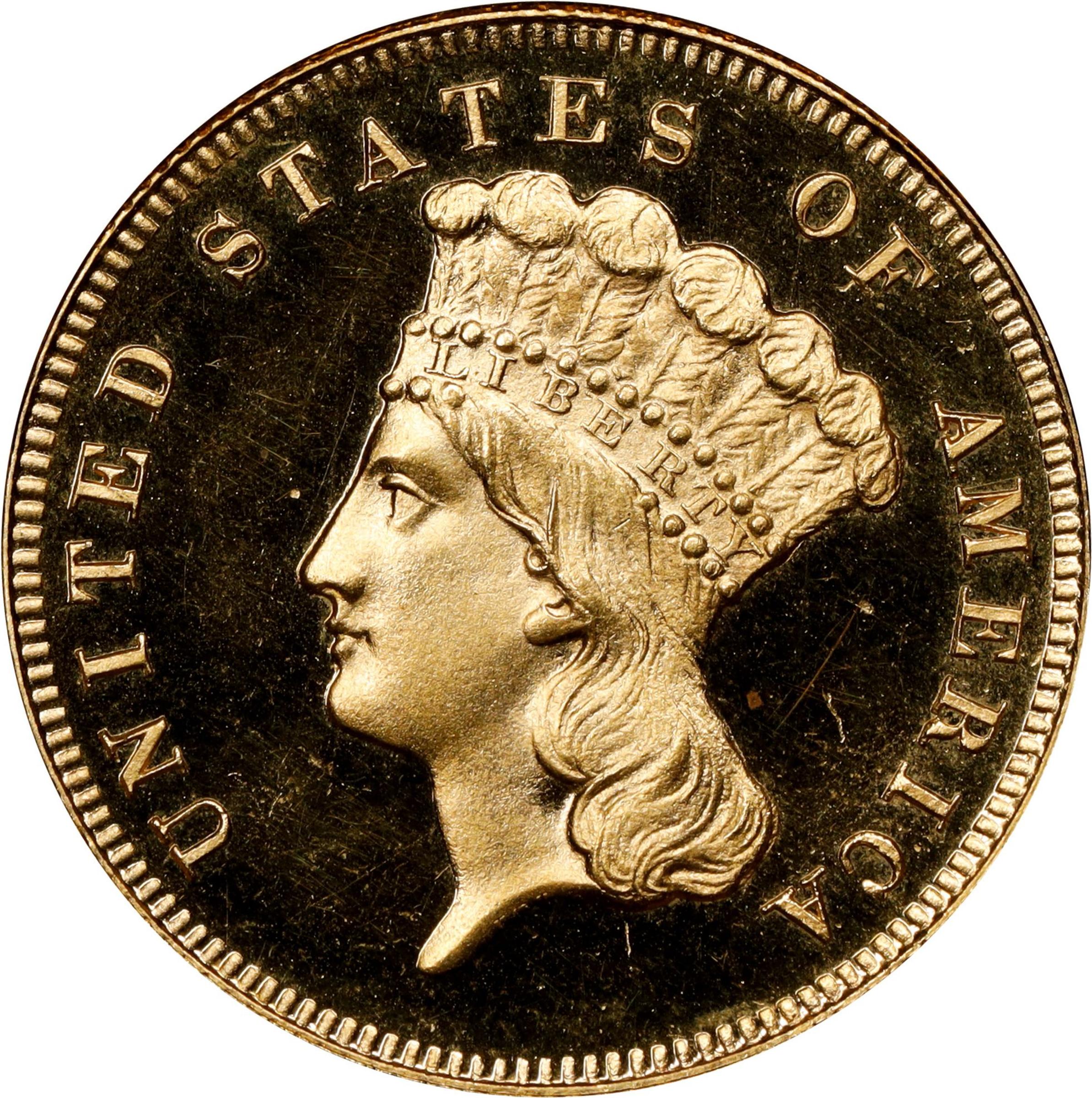 image for: 1862 Three-Dollar Gold Piece. JD-1. Rarity-6+. Proof-67 Deep Cameo (PCGS).