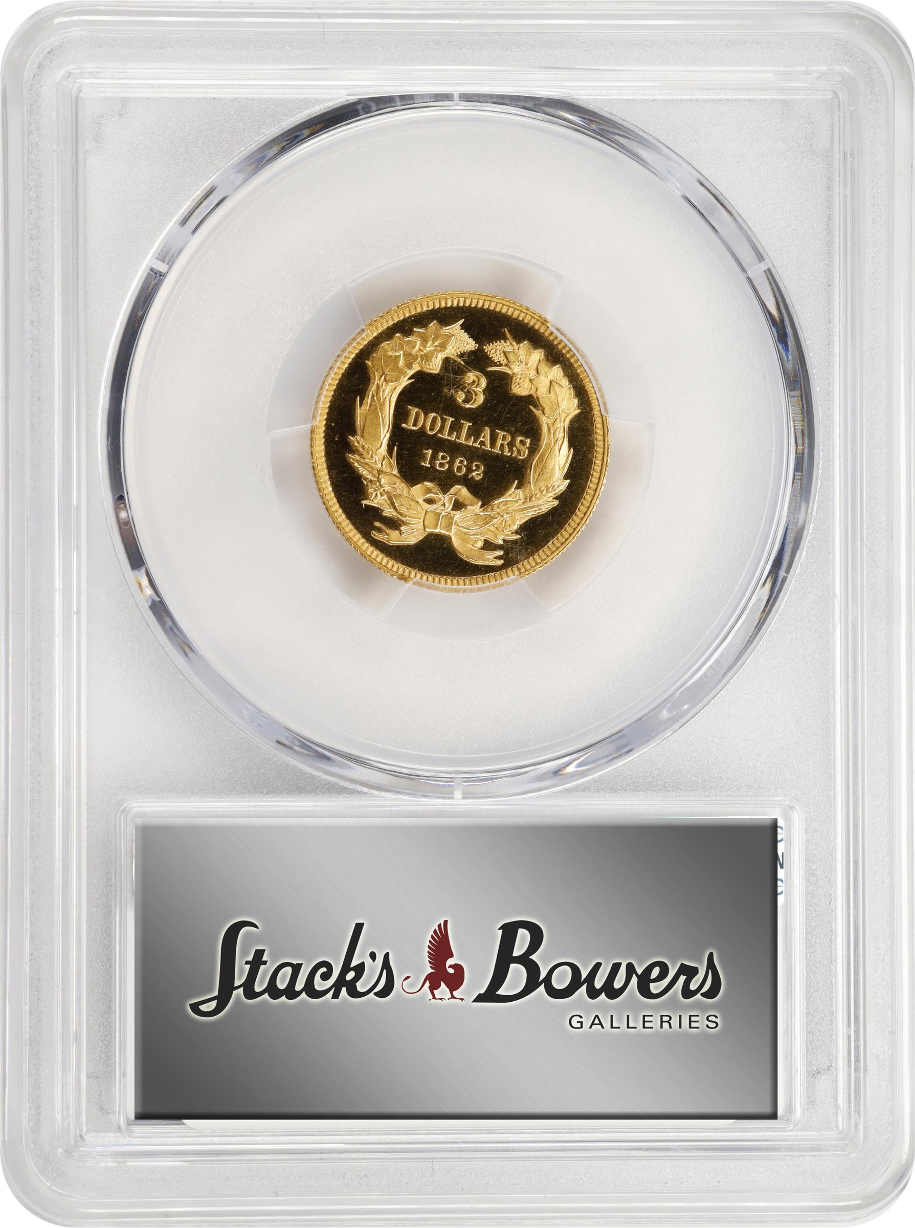 image for: 1862 Three-Dollar Gold Piece. JD-1. Rarity-6+. Proof-67 Deep Cameo (PCGS).