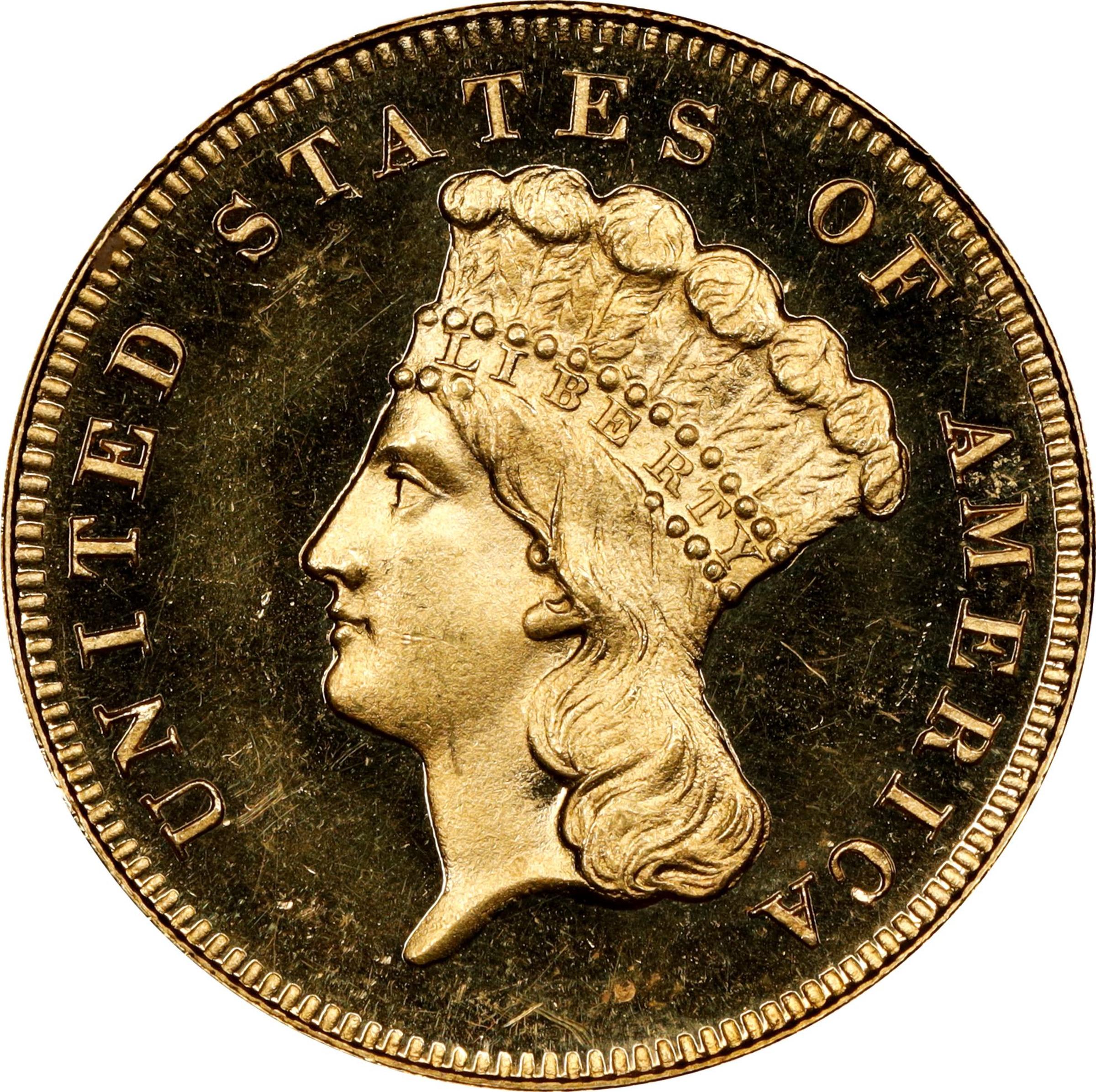 image for: 1863 Three-Dollar Gold Piece. JD-1. Rarity-6+. Proof-65 Deep Cameo (PCGS). CAC. CMQ.