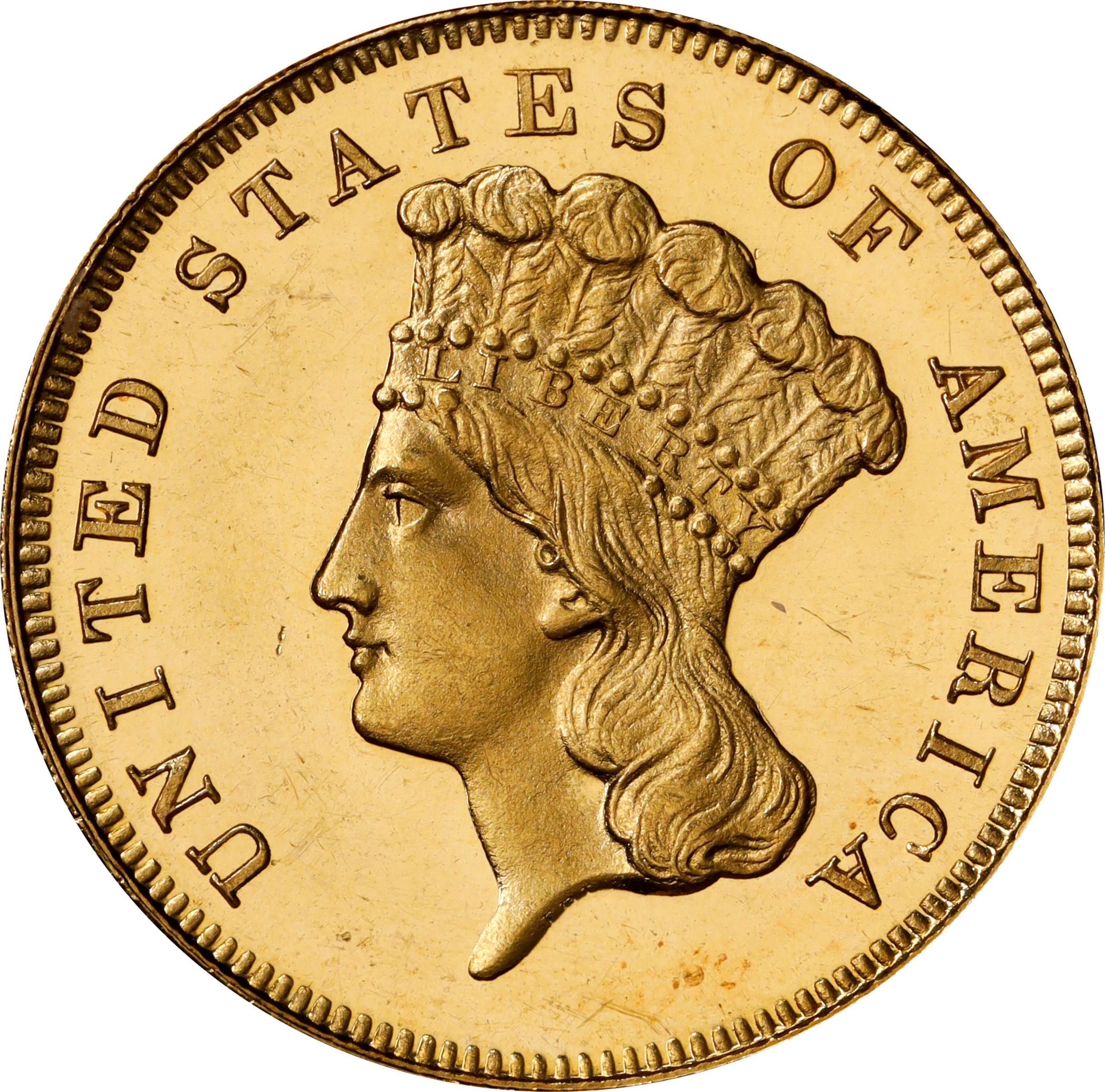 image for: 1863 Three-Dollar Gold Piece. JD-1. Rarity-6+. Proof-65 Deep Cameo (PCGS). CAC. CMQ.