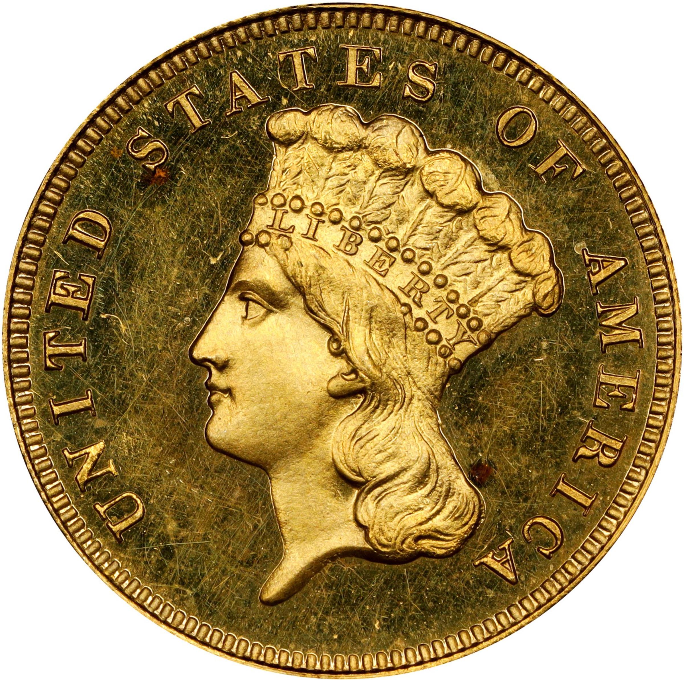 image for: 1864 Three-Dollar Gold Piece. JD-1. Rarity-6+. Proof-63 Deep Cameo (PCGS). CMQ.