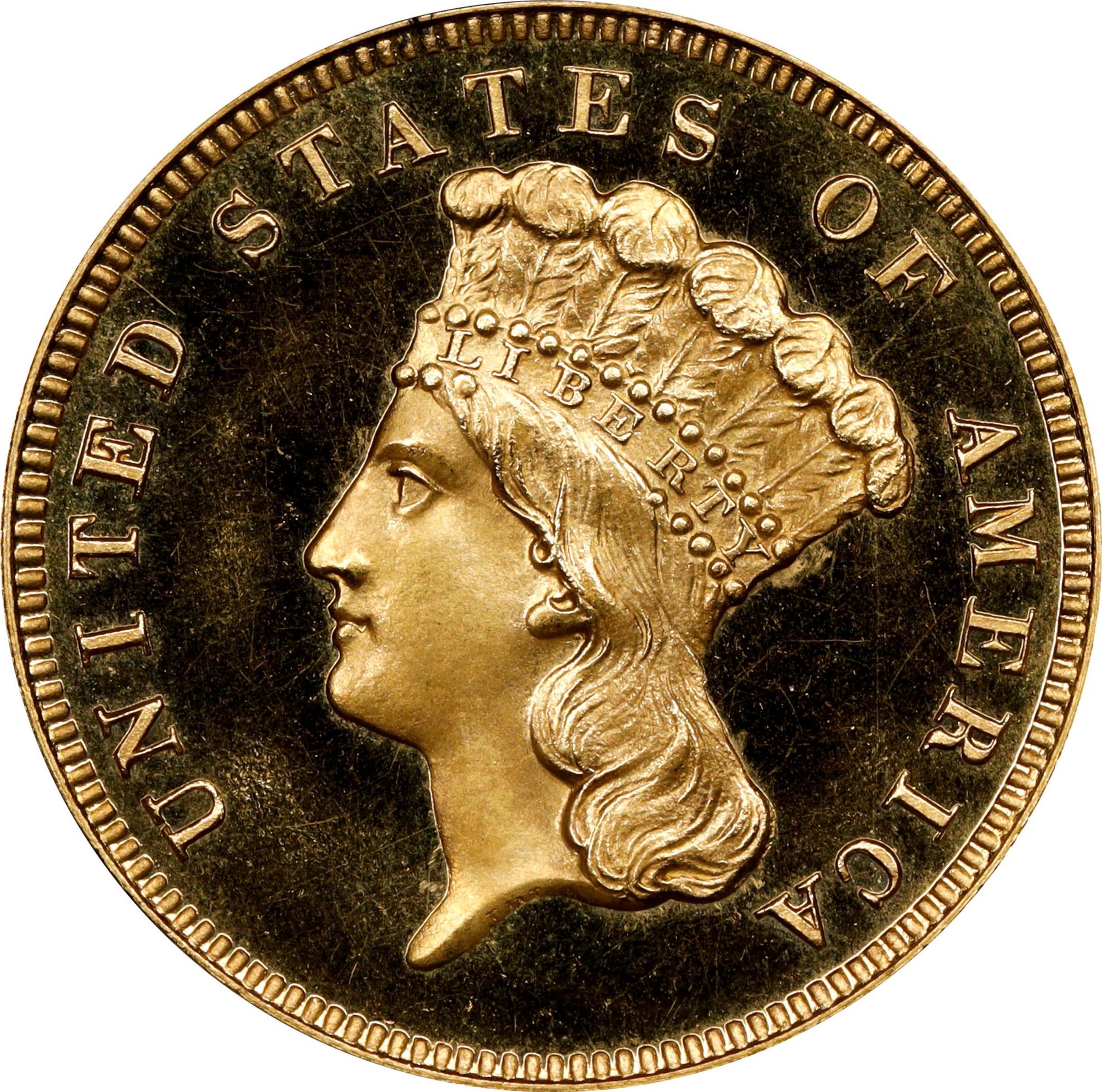 image for: 1866 Three-Dollar Gold Piece. JD-1. Rarity-7-. Proof-66+ Deep Cameo (PCGS). CAC. CMQ-X.