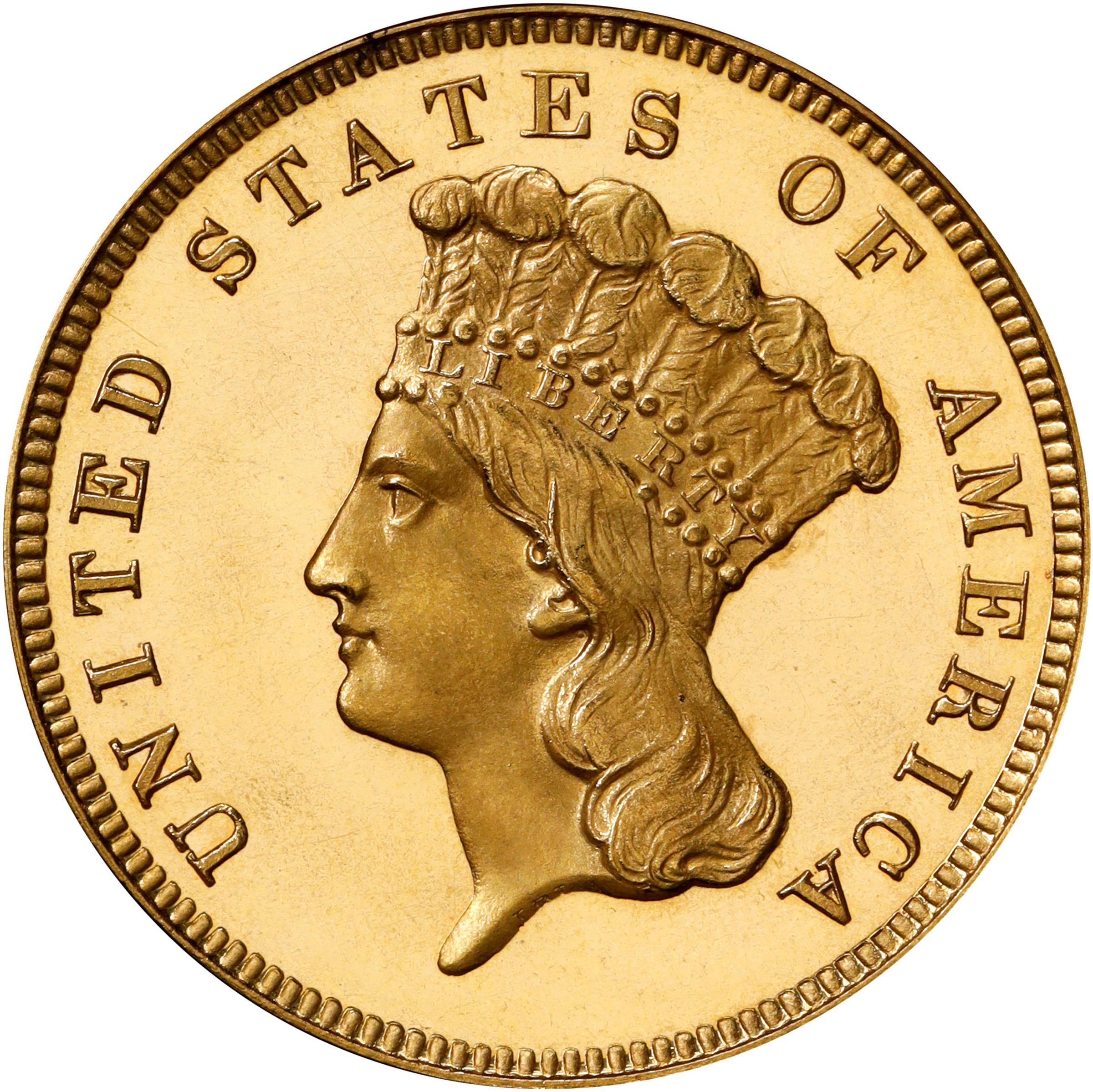 image for: 1866 Three-Dollar Gold Piece. JD-1. Rarity-7-. Proof-66+ Deep Cameo (PCGS). CAC. CMQ-X.