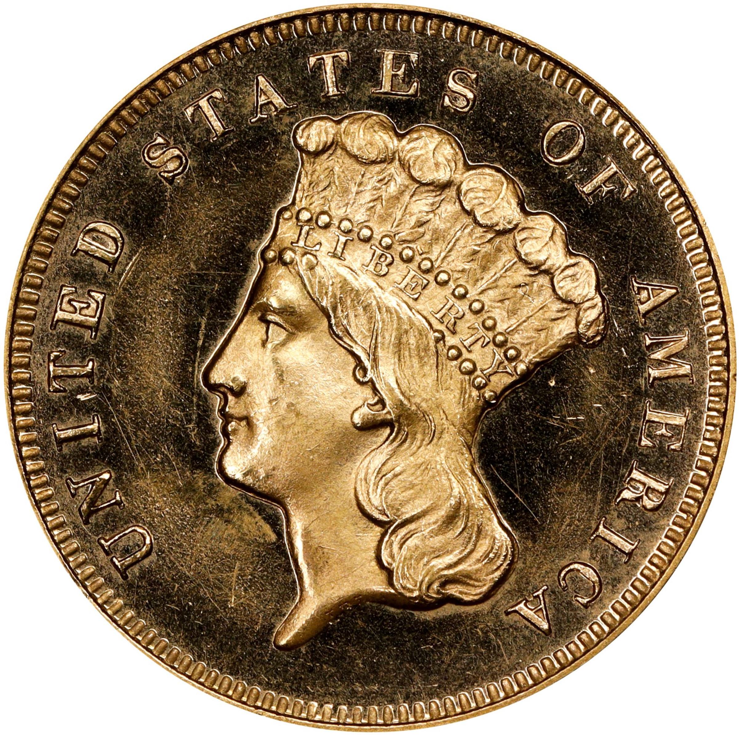 image for: 1869 Three-Dollar Gold Piece. JD-1. Rarity-6+. Proof-63 Deep Cameo (PCGS). CMQ.