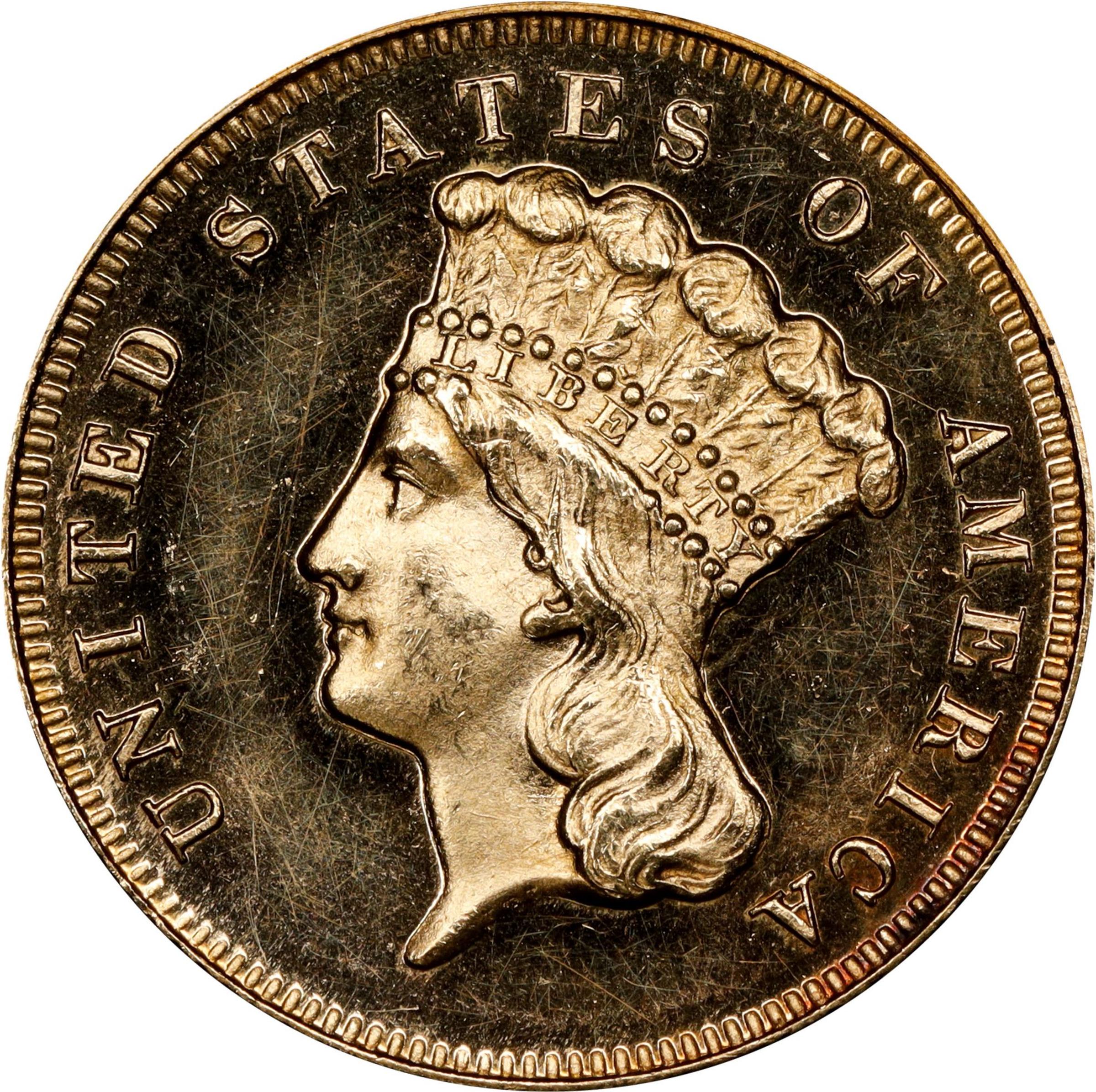 image for: 1872 Three-Dollar Gold Piece. JD-1. Rarity-6+. Proof-62 Cameo (PCGS). CMQ.