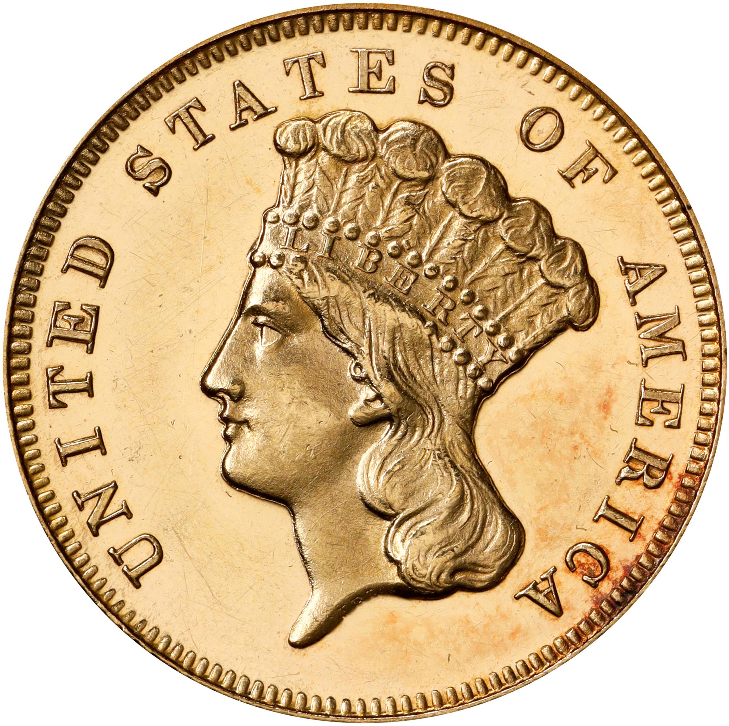 image for: 1872 Three-Dollar Gold Piece. JD-1. Rarity-6+. Proof-62 Cameo (PCGS). CMQ.