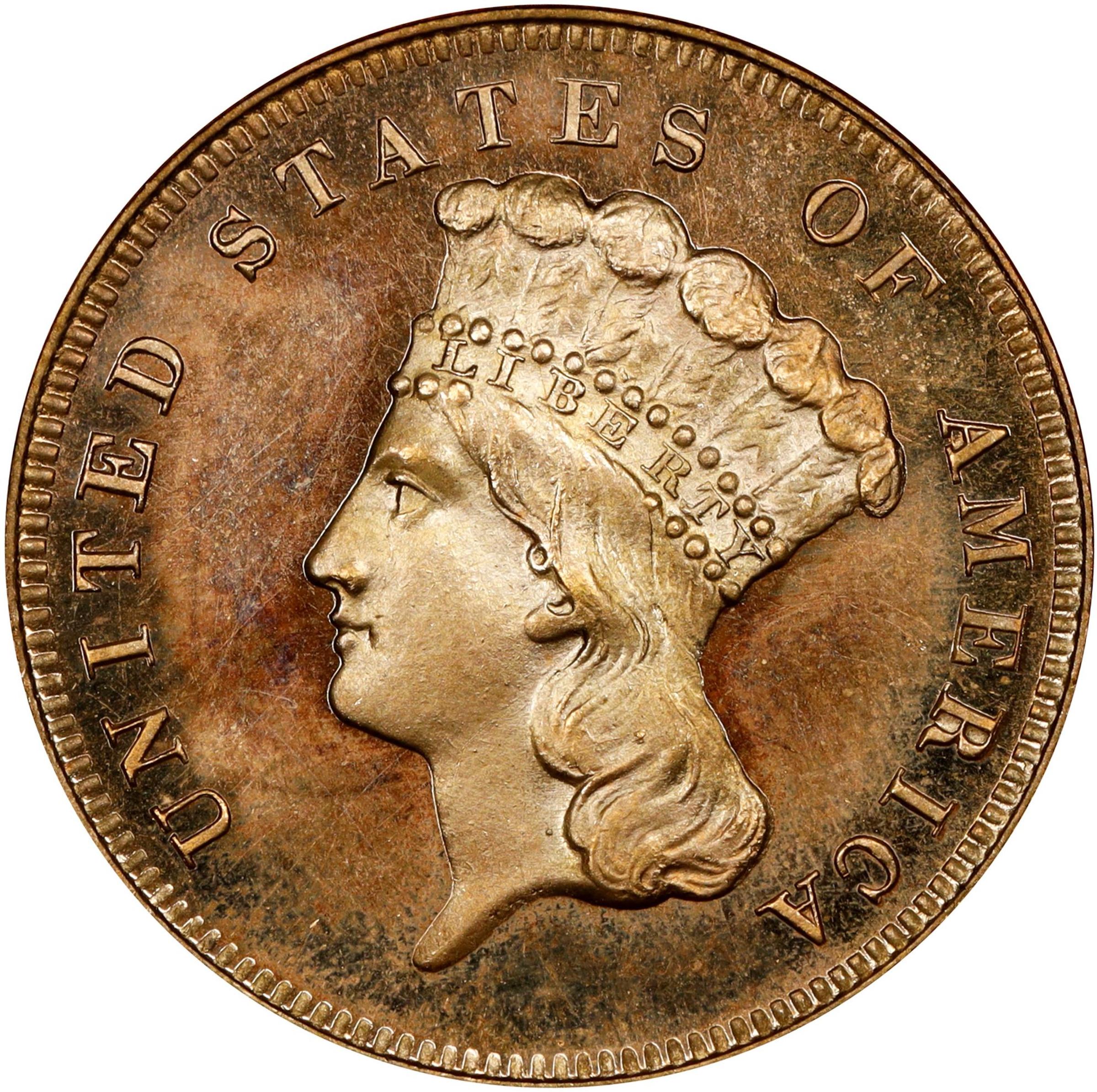 image for: 1878 Three-Dollar Gold Piece. JD-1. Rarity-6+. Proof-67+ Cameo (PCGS). CAC. CMQ.