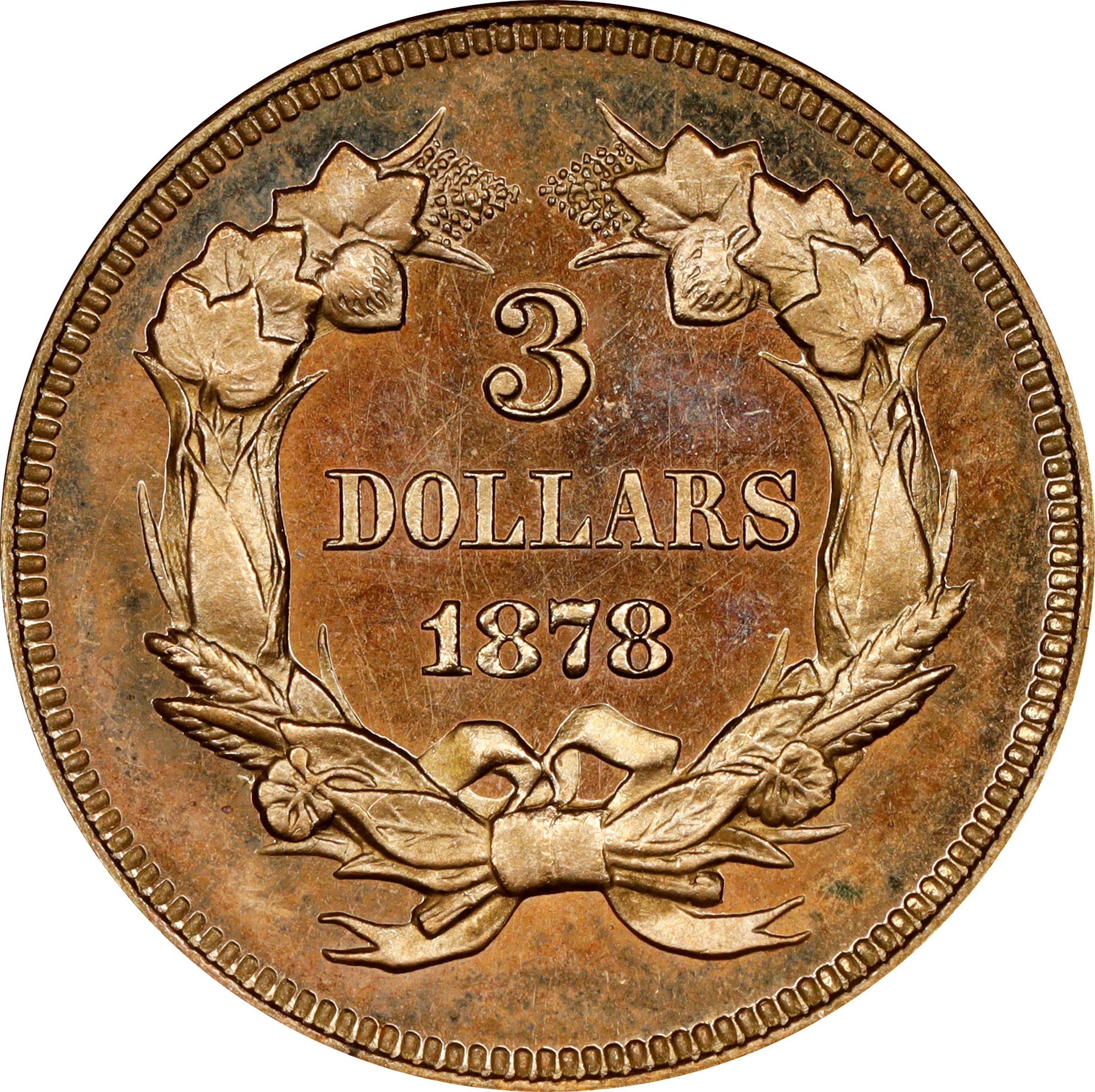 image for: 1878 Three-Dollar Gold Piece. JD-1. Rarity-6+. Proof-67+ Cameo (PCGS). CAC. CMQ.