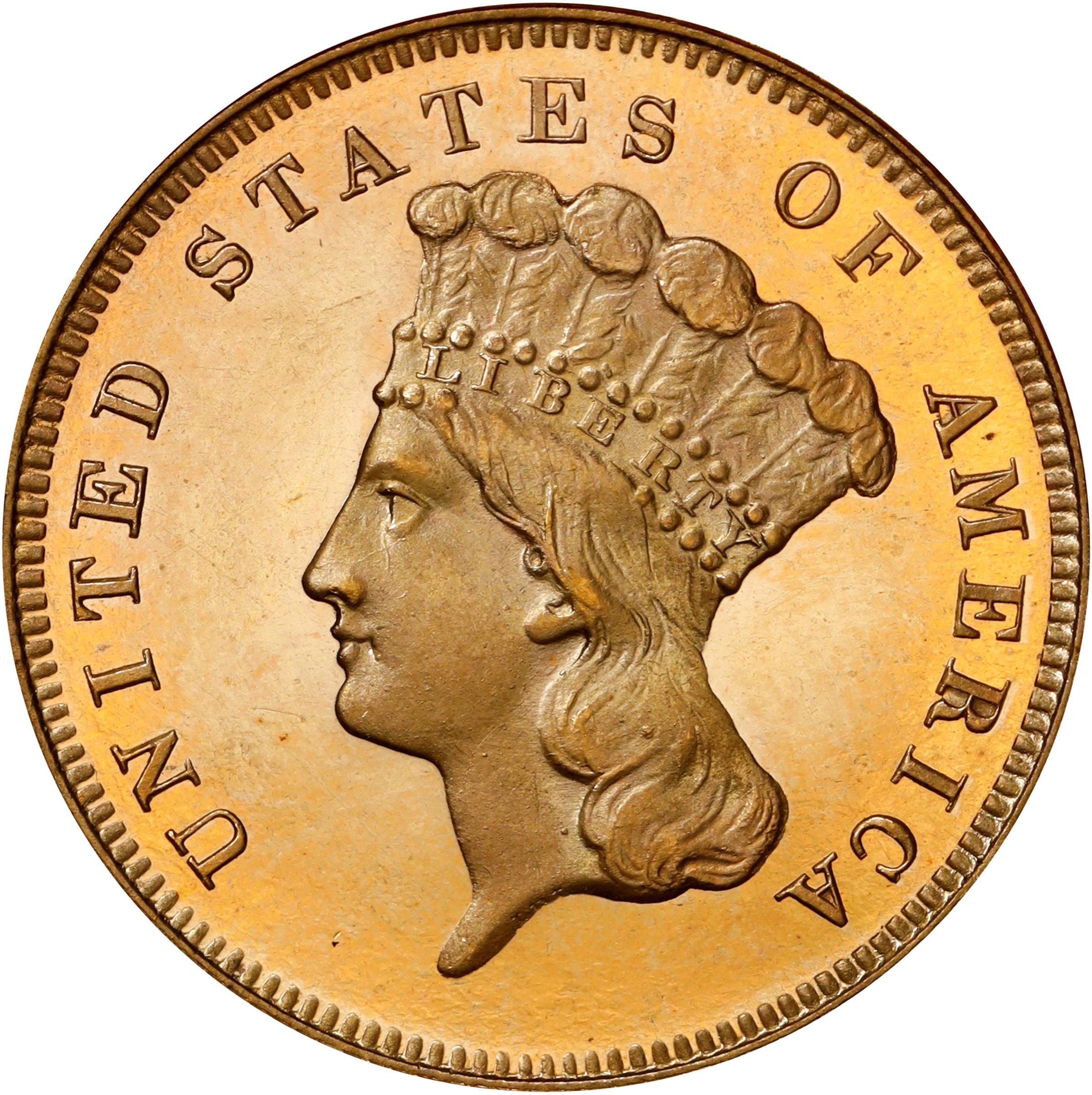 image for: 1878 Three-Dollar Gold Piece. JD-1. Rarity-6+. Proof-67+ Cameo (PCGS). CAC. CMQ.