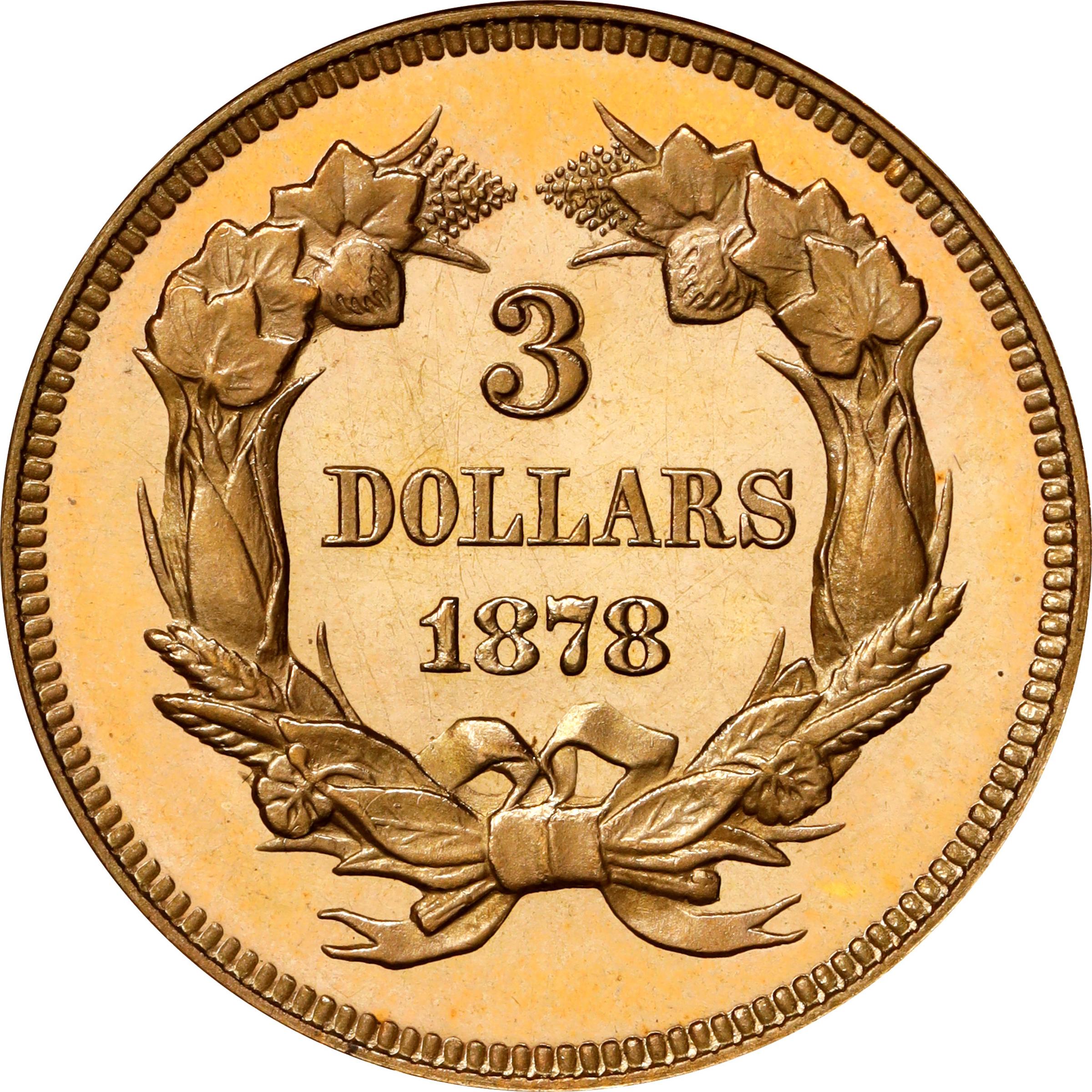 image for: 1878 Three-Dollar Gold Piece. JD-1. Rarity-6+. Proof-67+ Cameo (PCGS). CAC. CMQ.