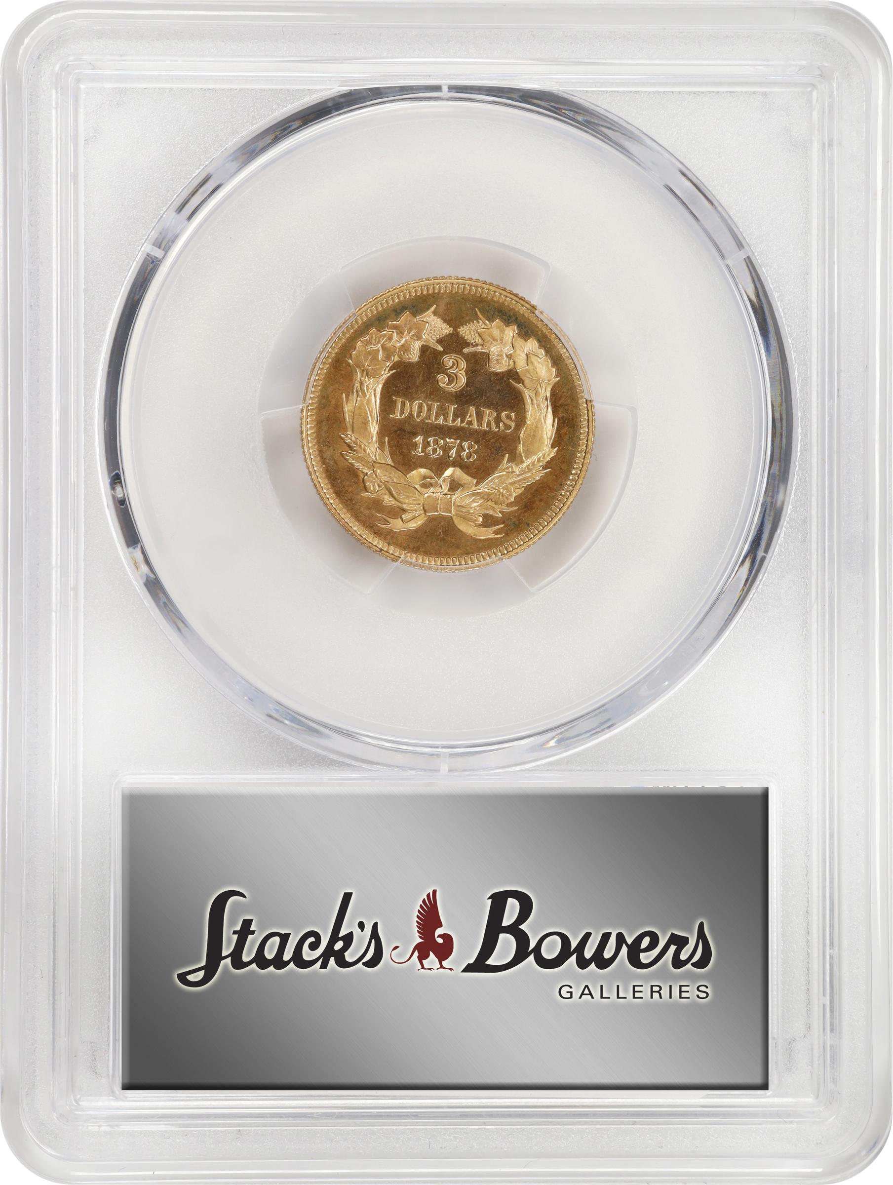 image for: 1878 Three-Dollar Gold Piece. JD-1. Rarity-6+. Proof-67+ Cameo (PCGS). CAC. CMQ.