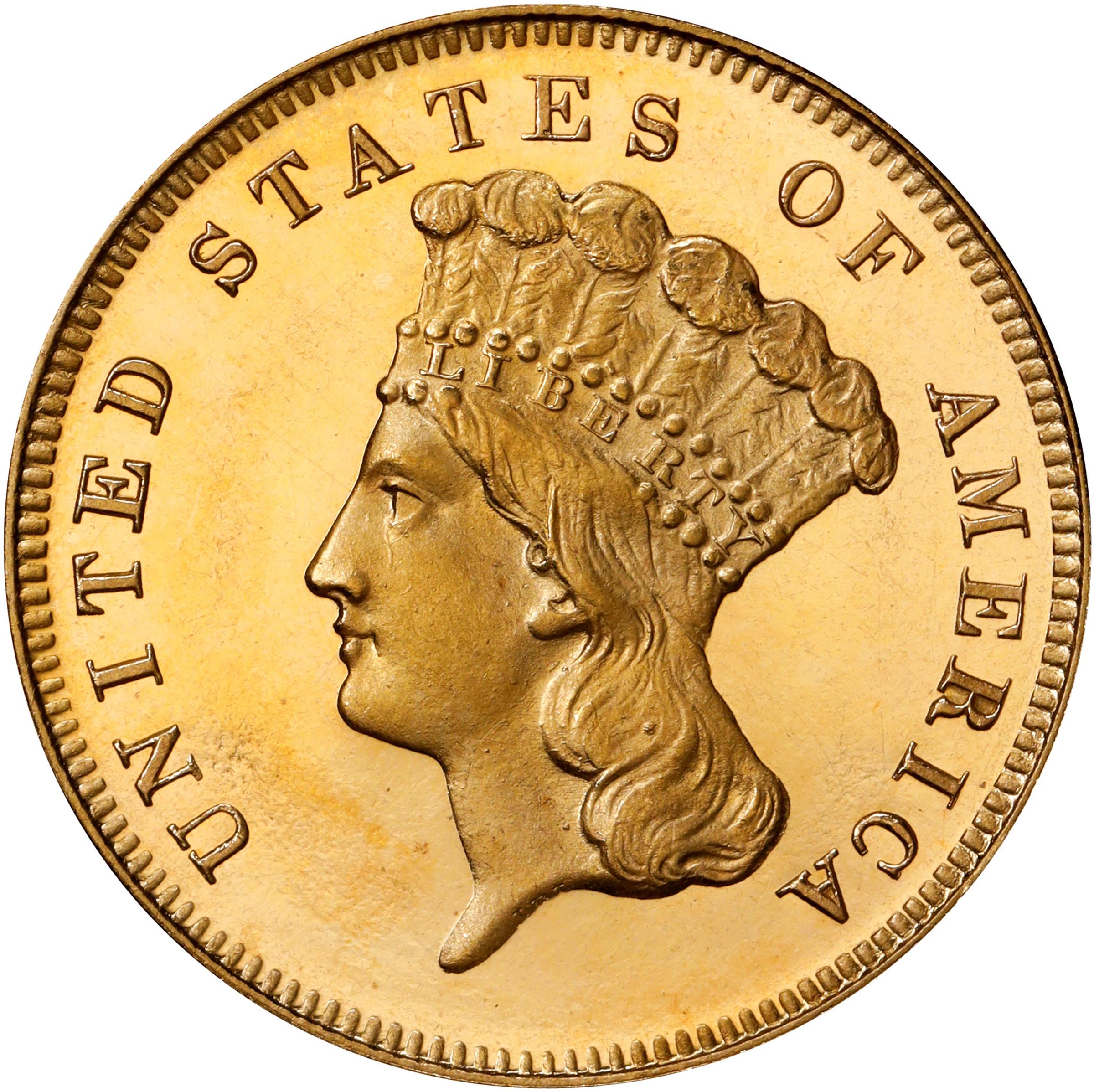 image for: 1880 Three-Dollar Gold Piece. JD-1. Rarity-6-. Proof-68 Deep Cameo (PCGS).
