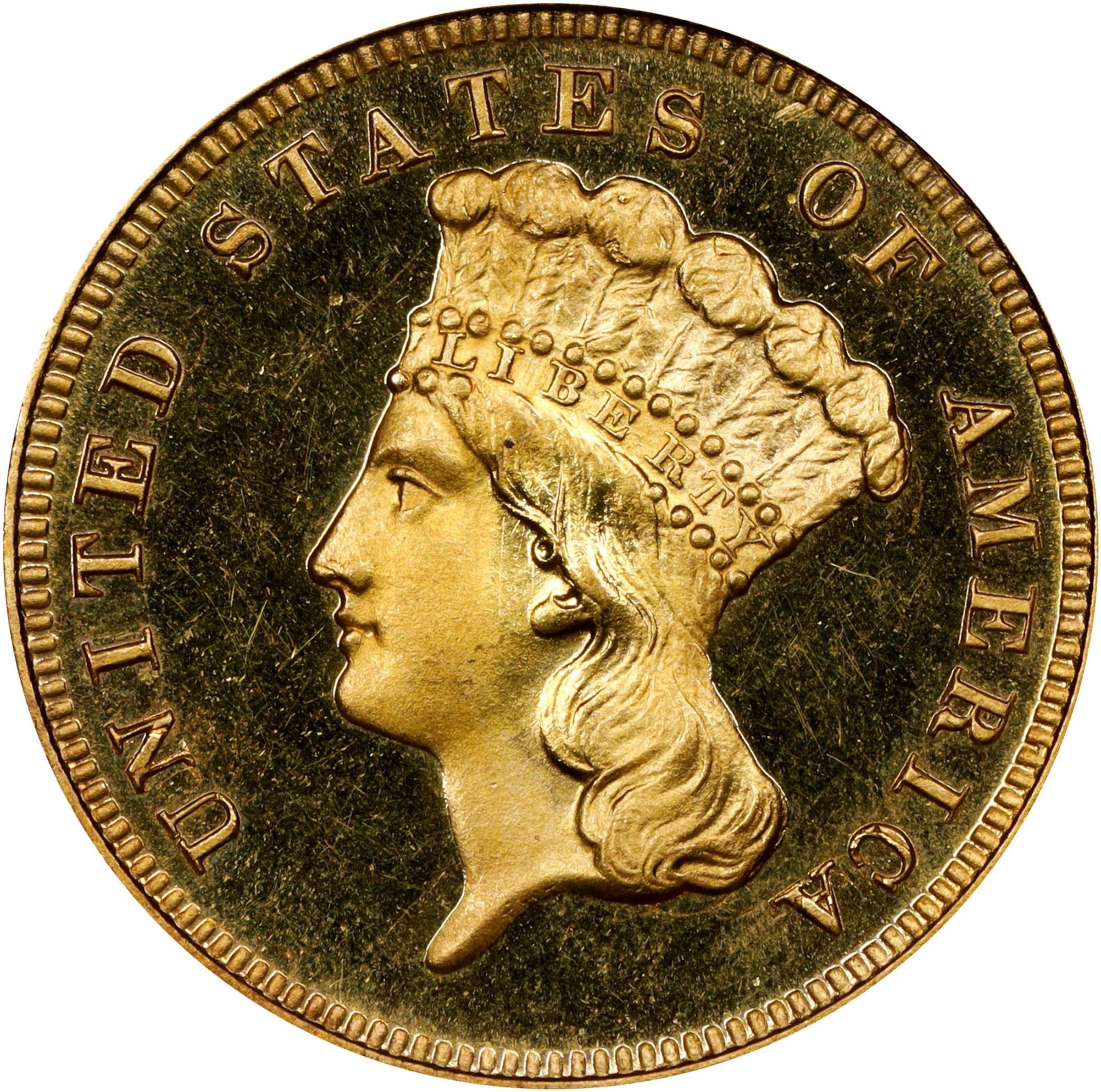 image for: 1887 Three-Dollar Gold Piece. JD-1. Rarity-4. Proof-65 Deep Cameo (PCGS). CAC. CMQ.