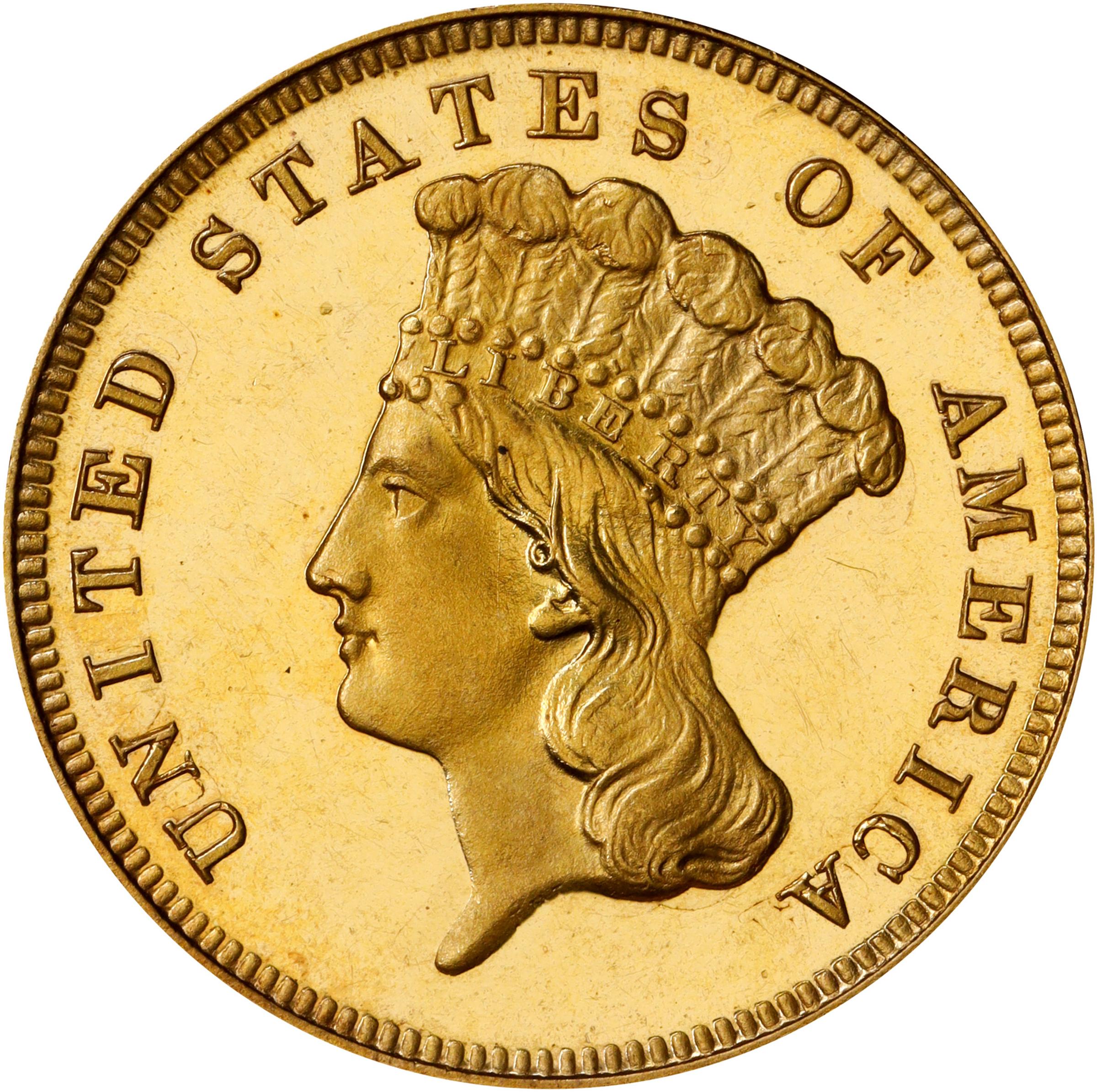 image for: 1887 Three-Dollar Gold Piece. JD-1. Rarity-4. Proof-65 Deep Cameo (PCGS). CAC. CMQ.