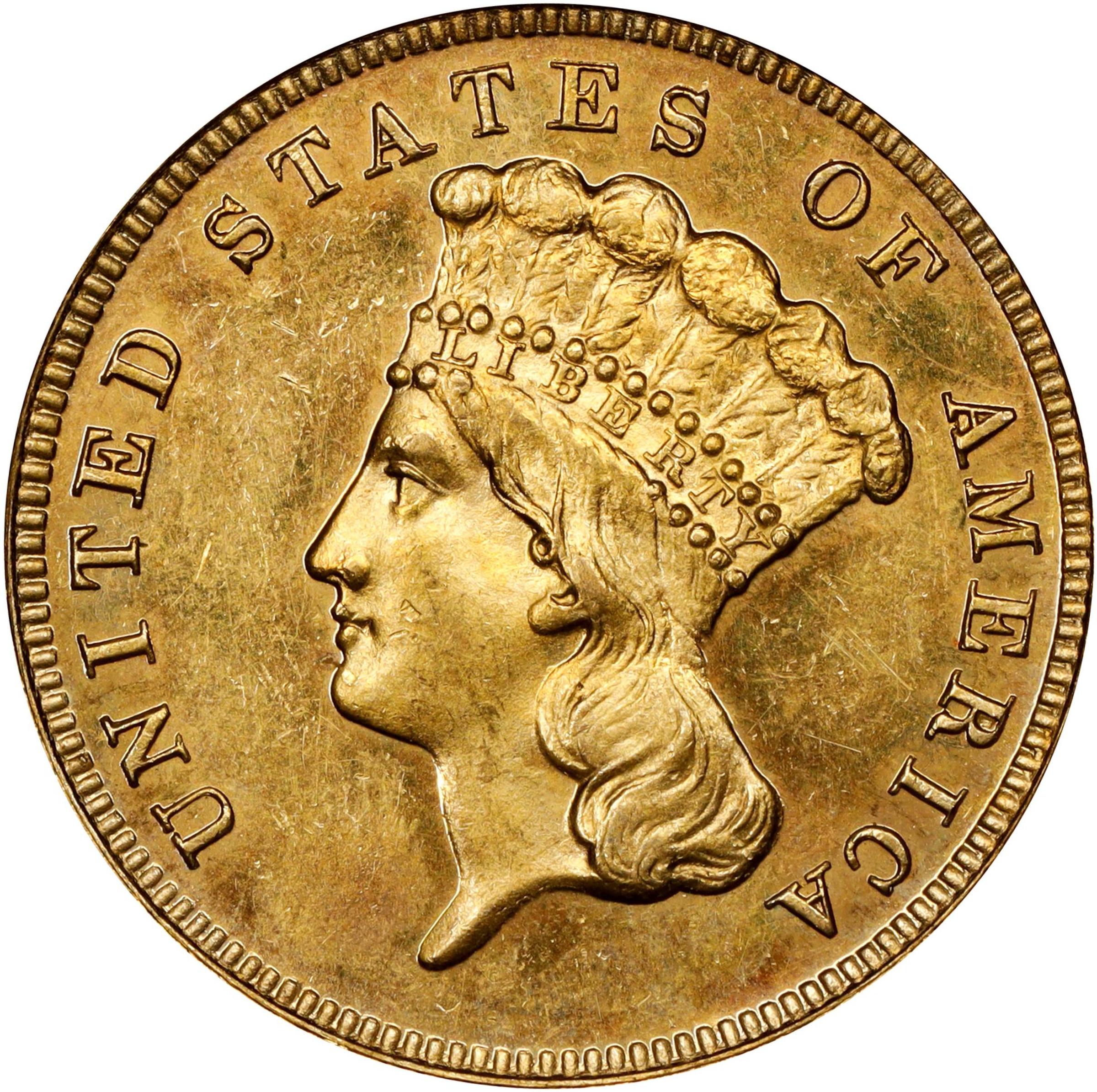 image for: 1888 Three-Dollar Gold Piece. JD-1. Rarity-4-. Proof-63 (PCGS). CMQ.