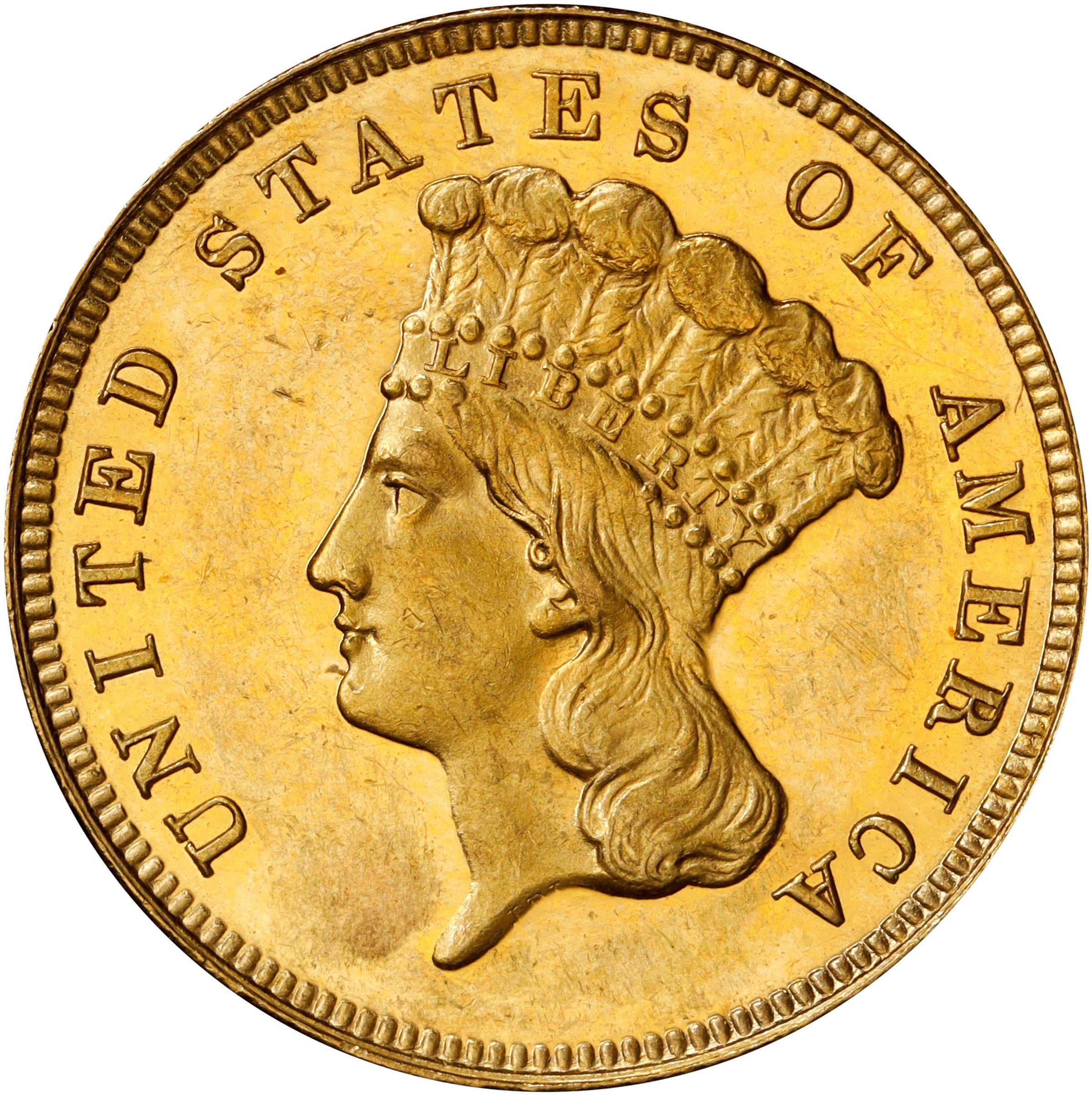 image for: 1888 Three-Dollar Gold Piece. JD-1. Rarity-4-. Proof-63 (PCGS). CMQ.